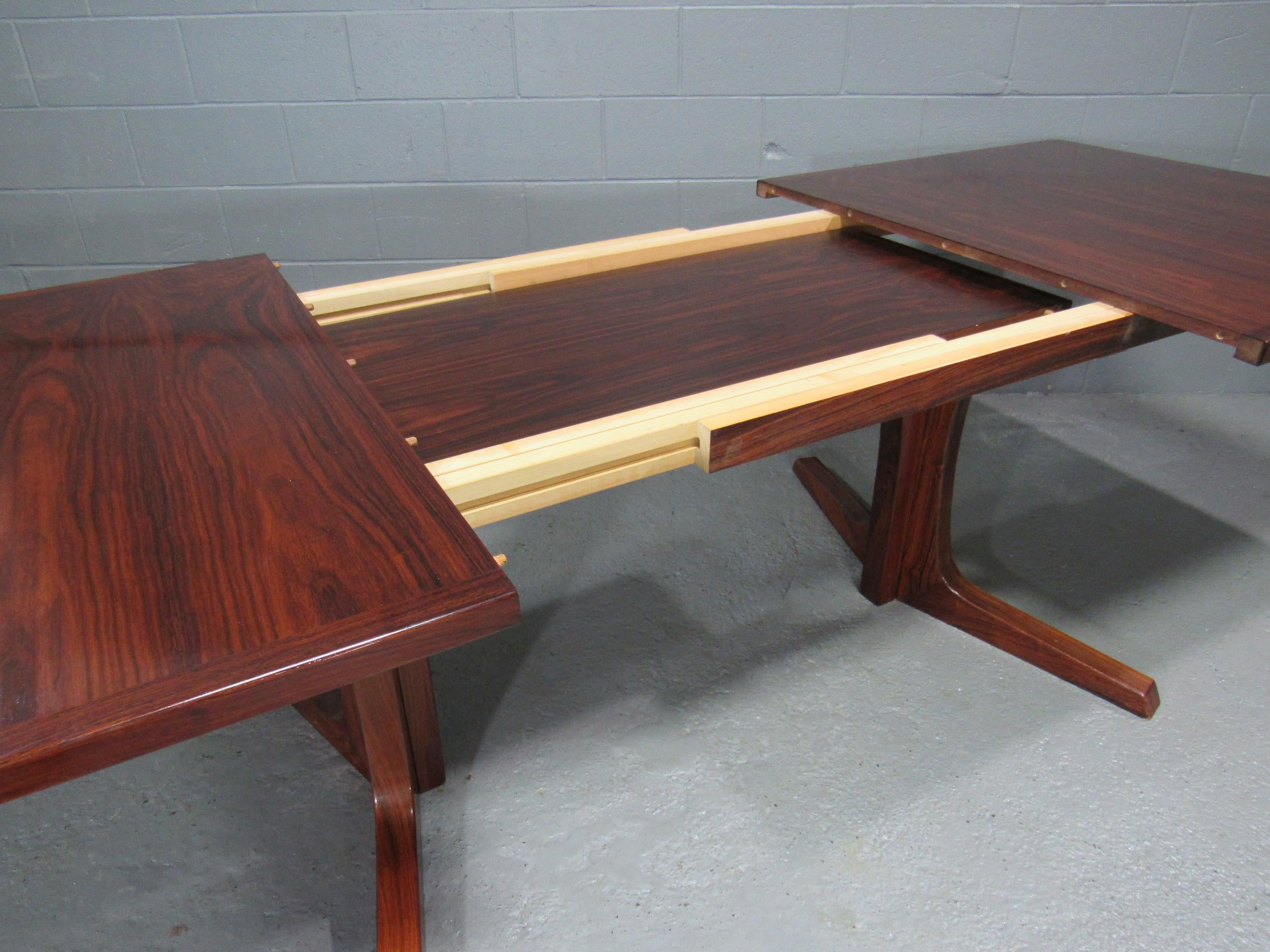 Mid-20th Century Mid-Century Danish Modern Rosewood Extension Dining Table by Gudme