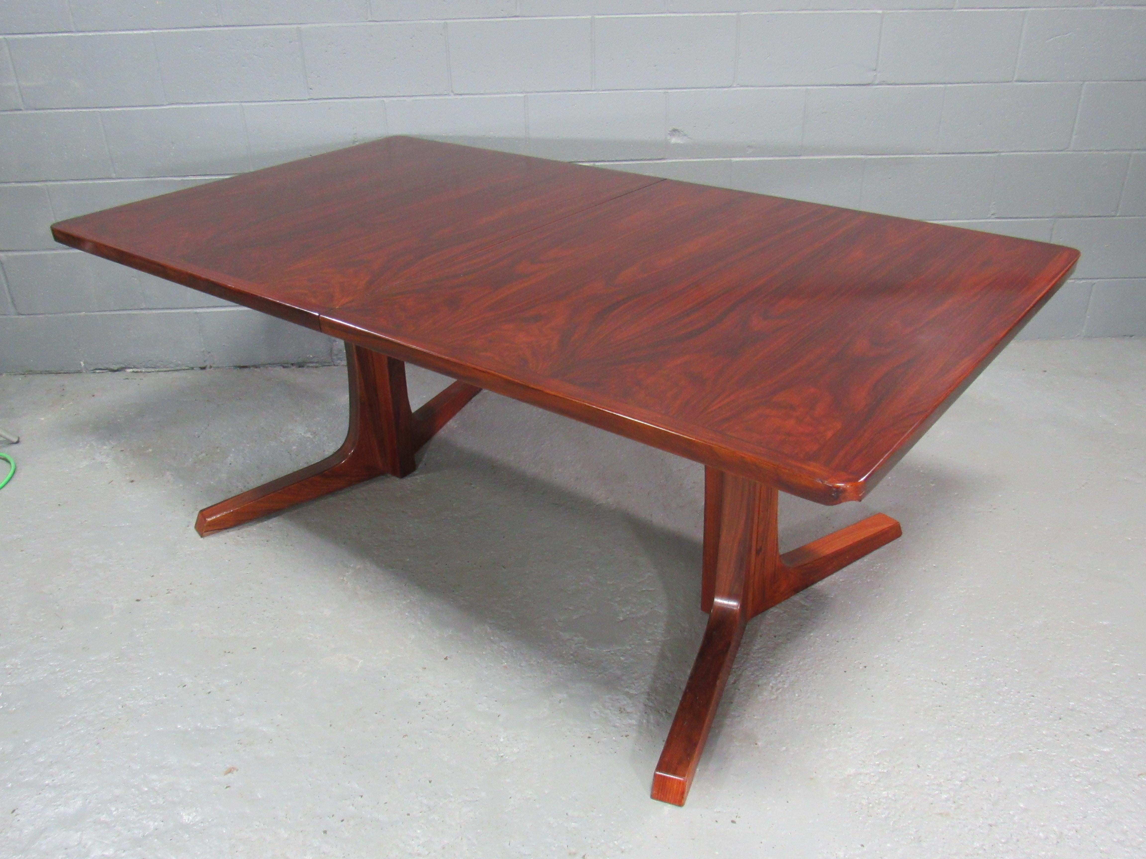 Mid-Century Danish Modern Rosewood Extension Dining Table by Gudme 2