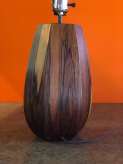 Midcentury Danish Modern Rosewood Hexagonal Table Lamp
