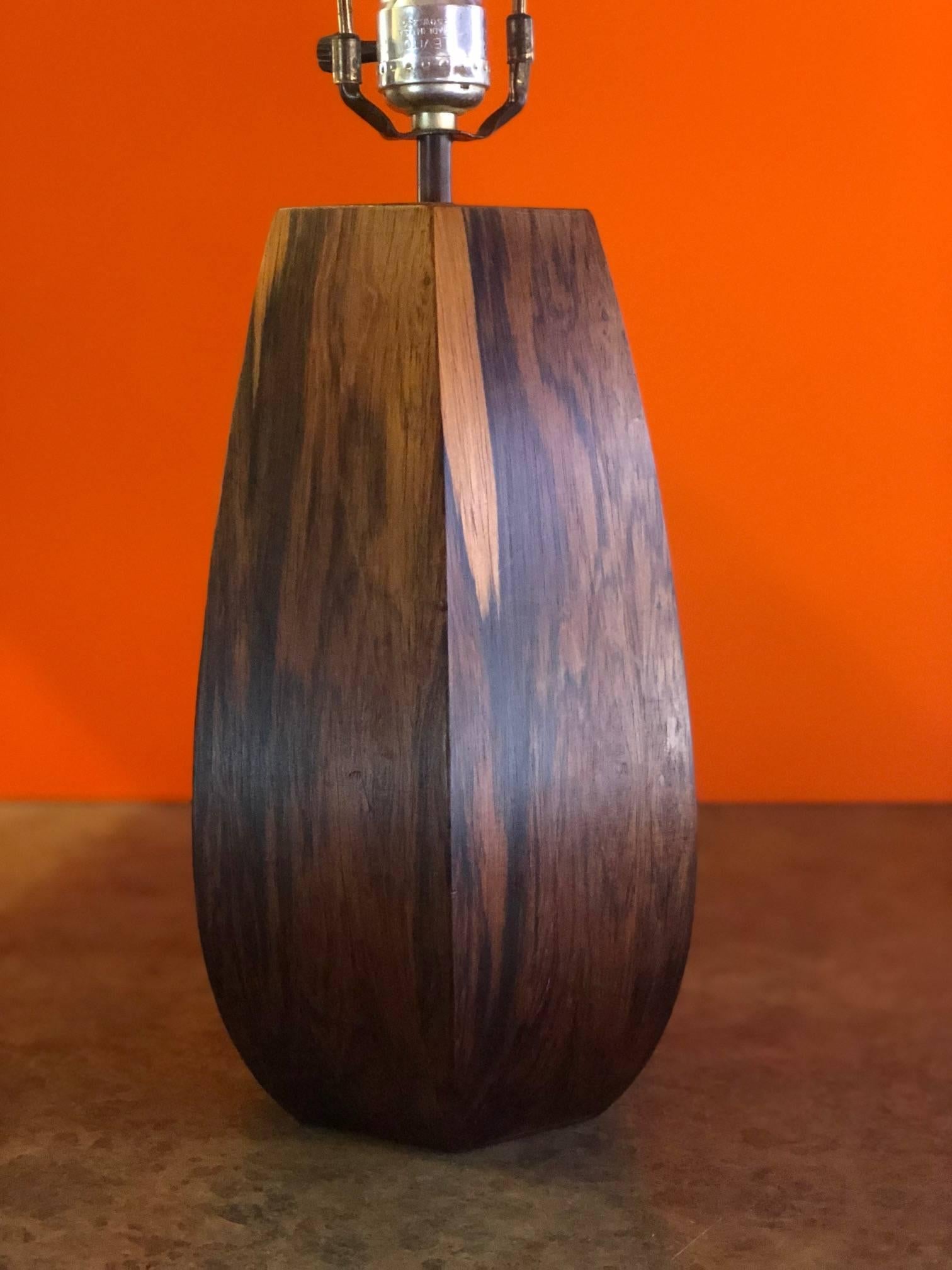 Mid-Century Modern Midcentury Danish Modern Rosewood Hexagonal Table Lamp For Sale