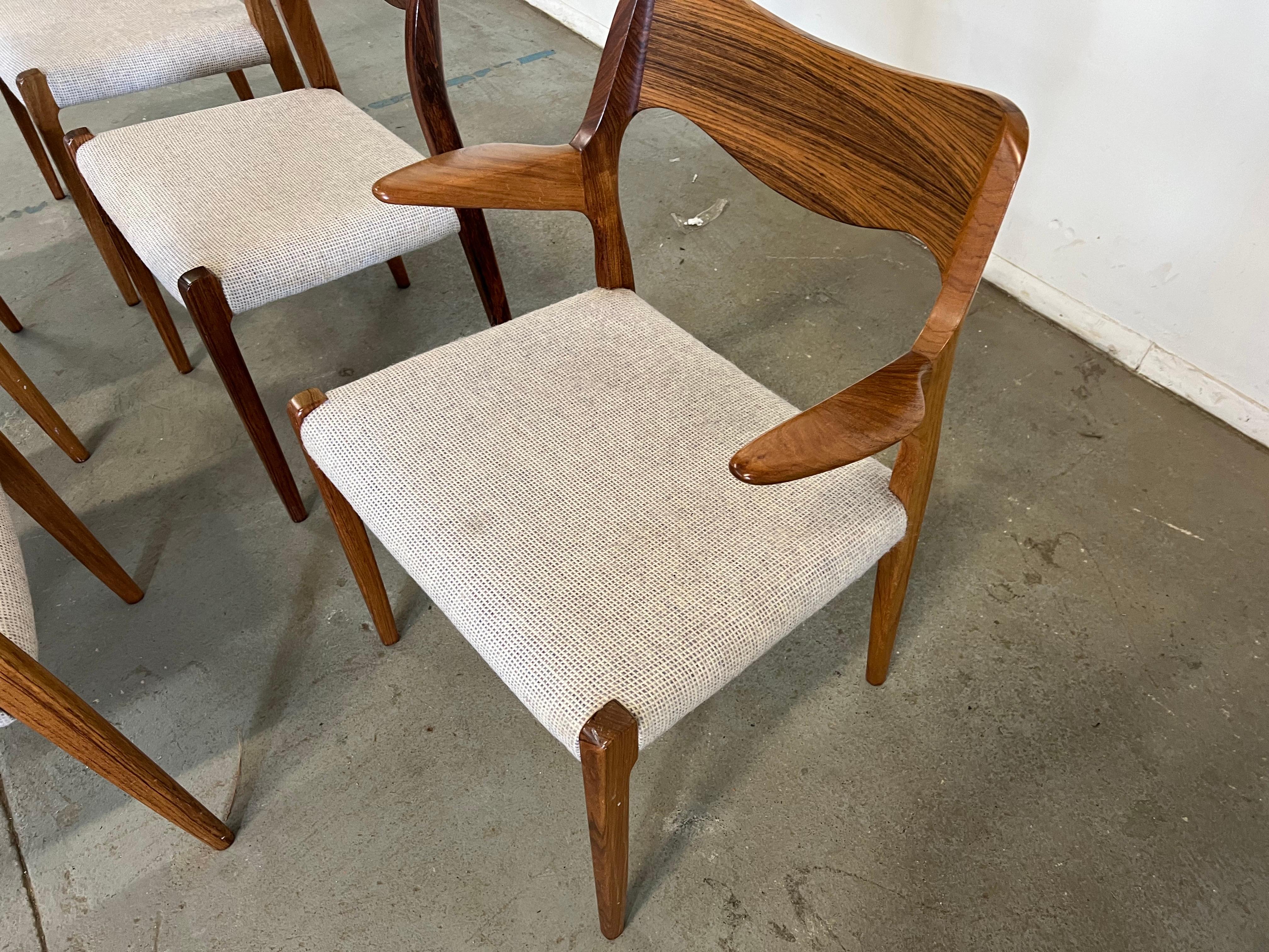 Mid-Century Danish Modern Rosewood Jl Mollers Model 71 Dining Chairs-Set of 6 2