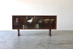 Mid-Century Danish Modern Rosewood Low Media Bookshelf By Bernhard Pedersen