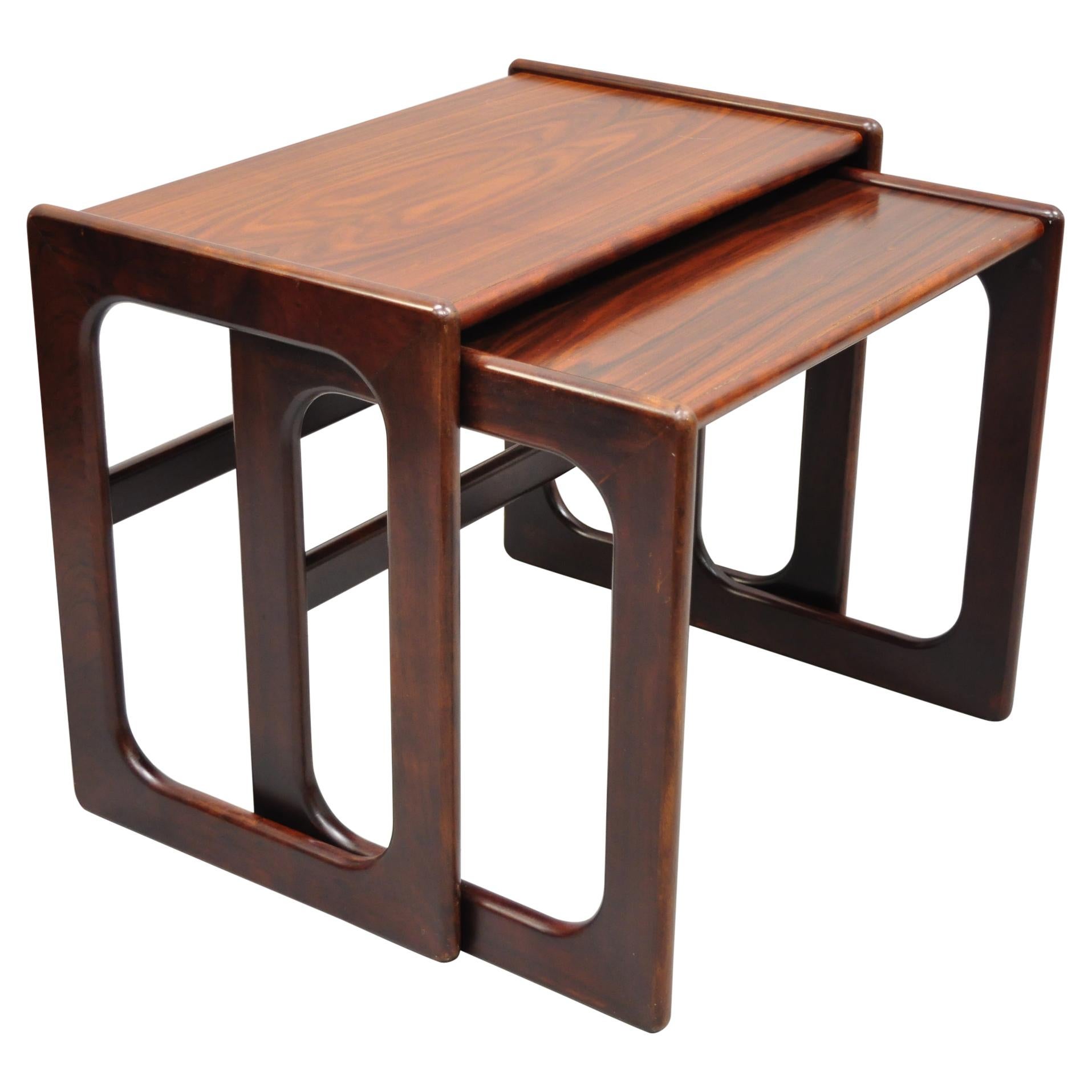 Set of 3 Walnut Mid Century Modern Nesting Side End Tables at 1stDibs