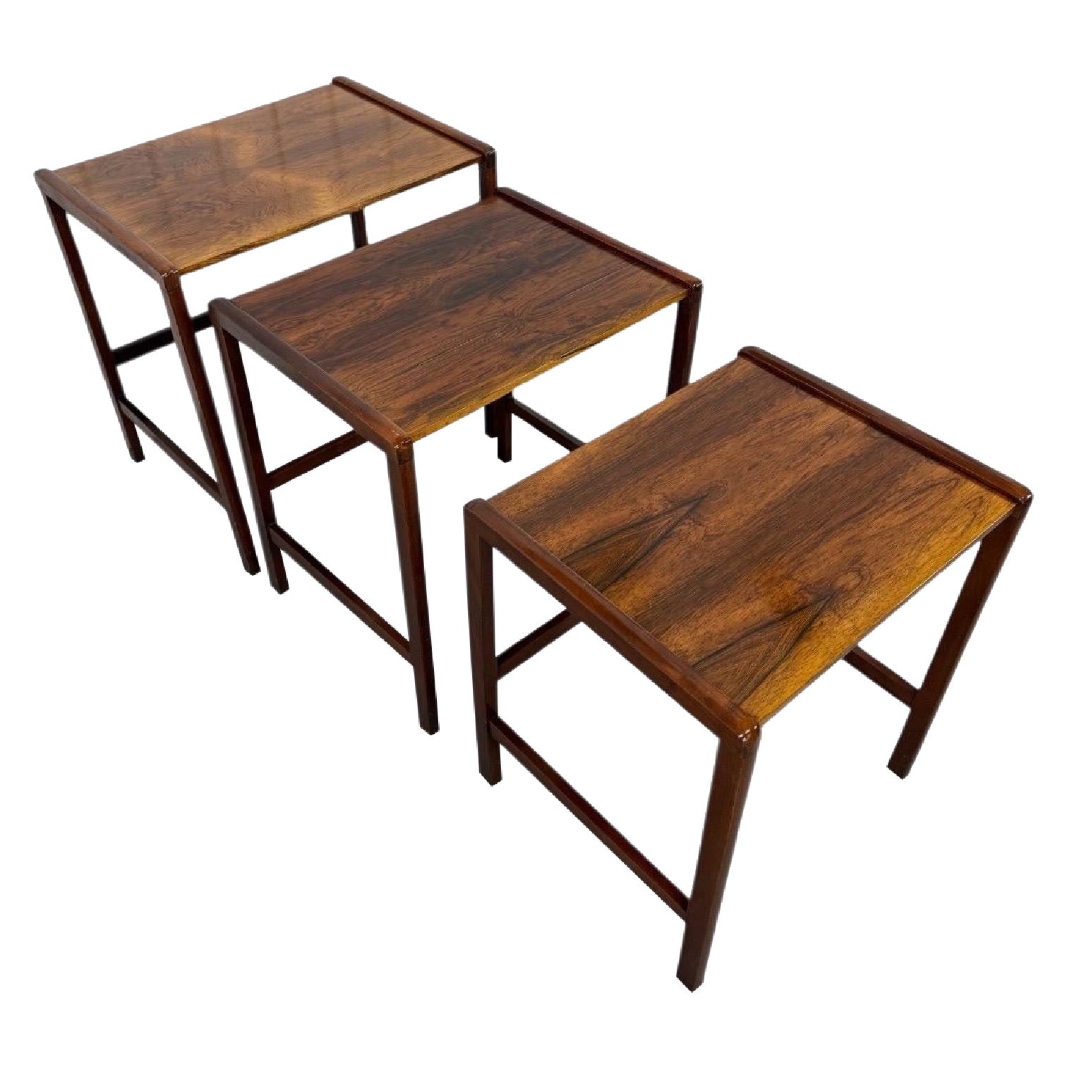 Mid-Century Danish Modern Rosewood Nesting Tables - Set of 3