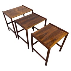 Mid-Century Danish Modern Rosewood Nesting Tables - Set of 3