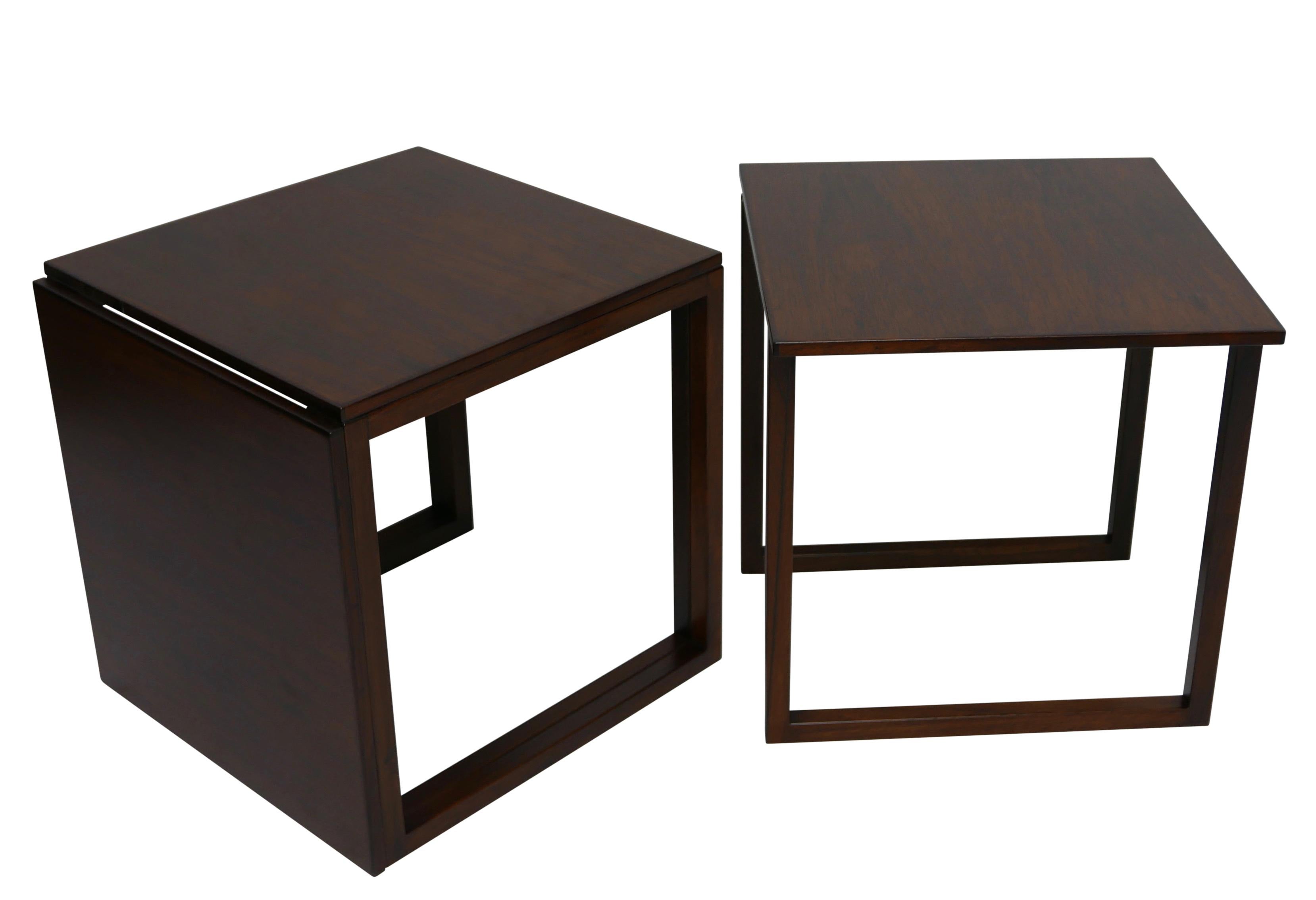 Mid-Century Modern Midcentury Danish Modern Rosewood Nesting Tables, Set of Three For Sale