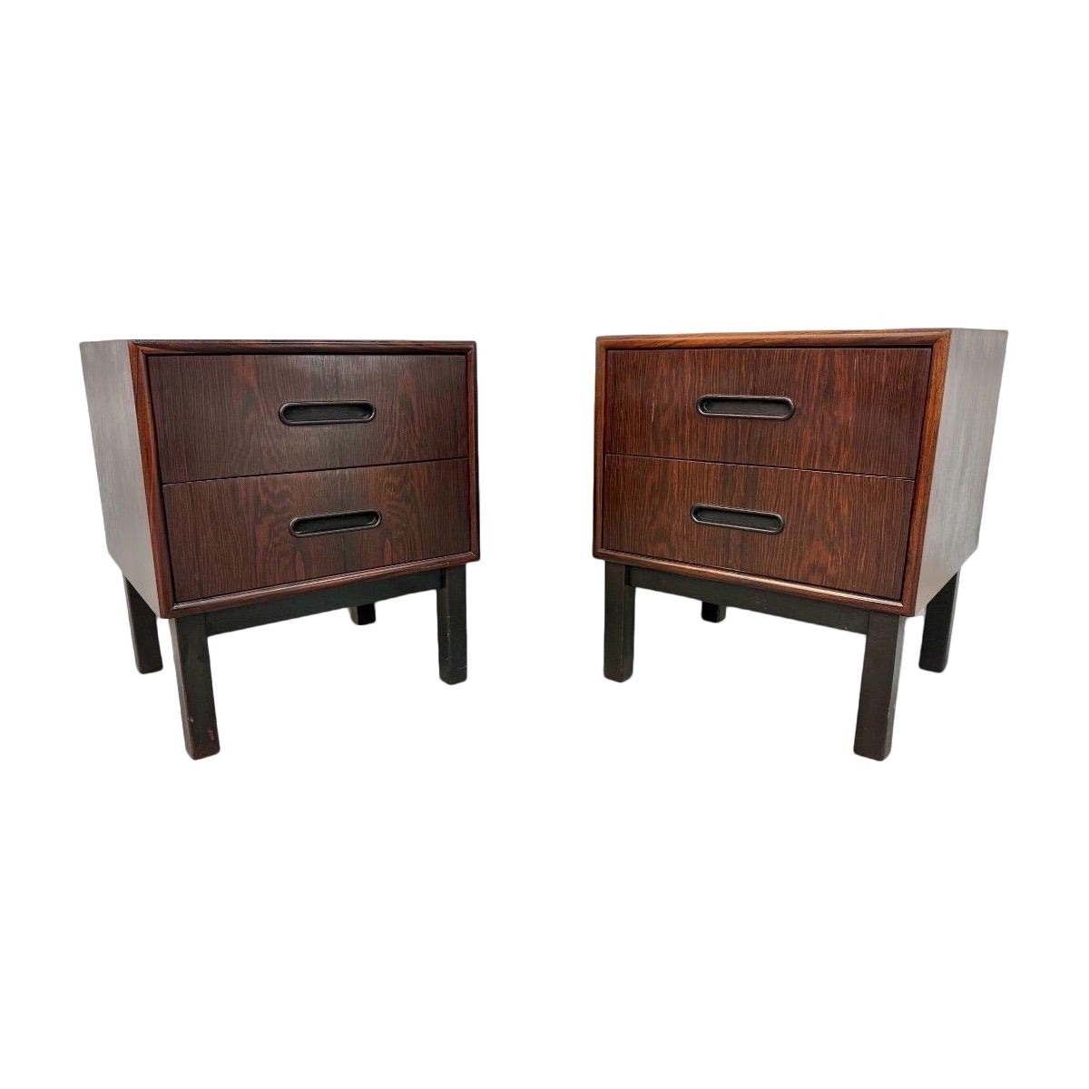 Mid-Century Danish Modern Rosewood Nightstands - Set of 2