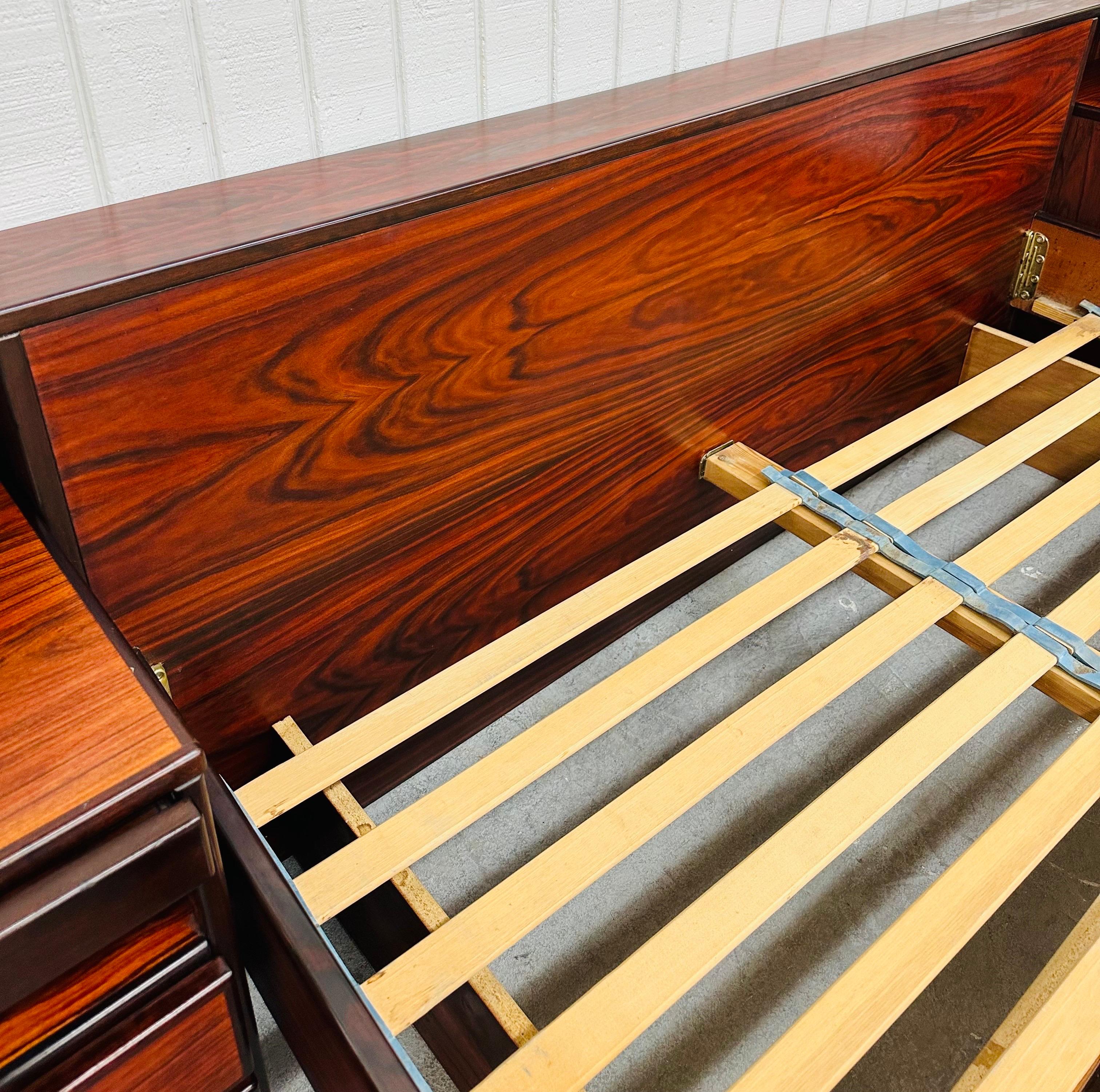 20th Century Mid-Century Danish Modern Rosewood Queen Platform Bed