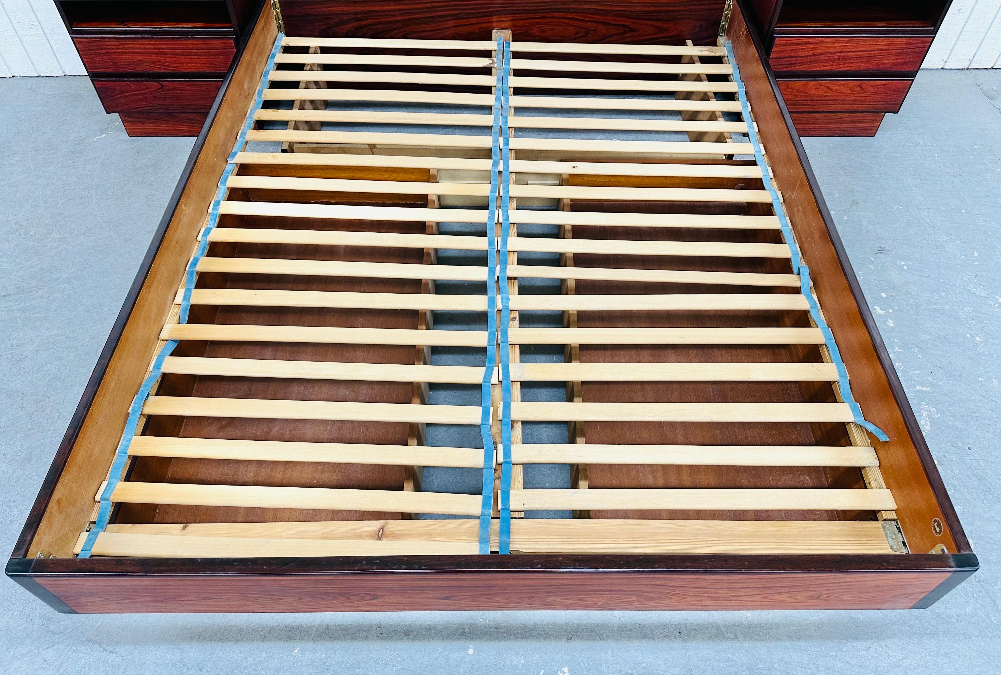 Wood Mid-Century Danish Modern Rosewood Queen Platform Bed