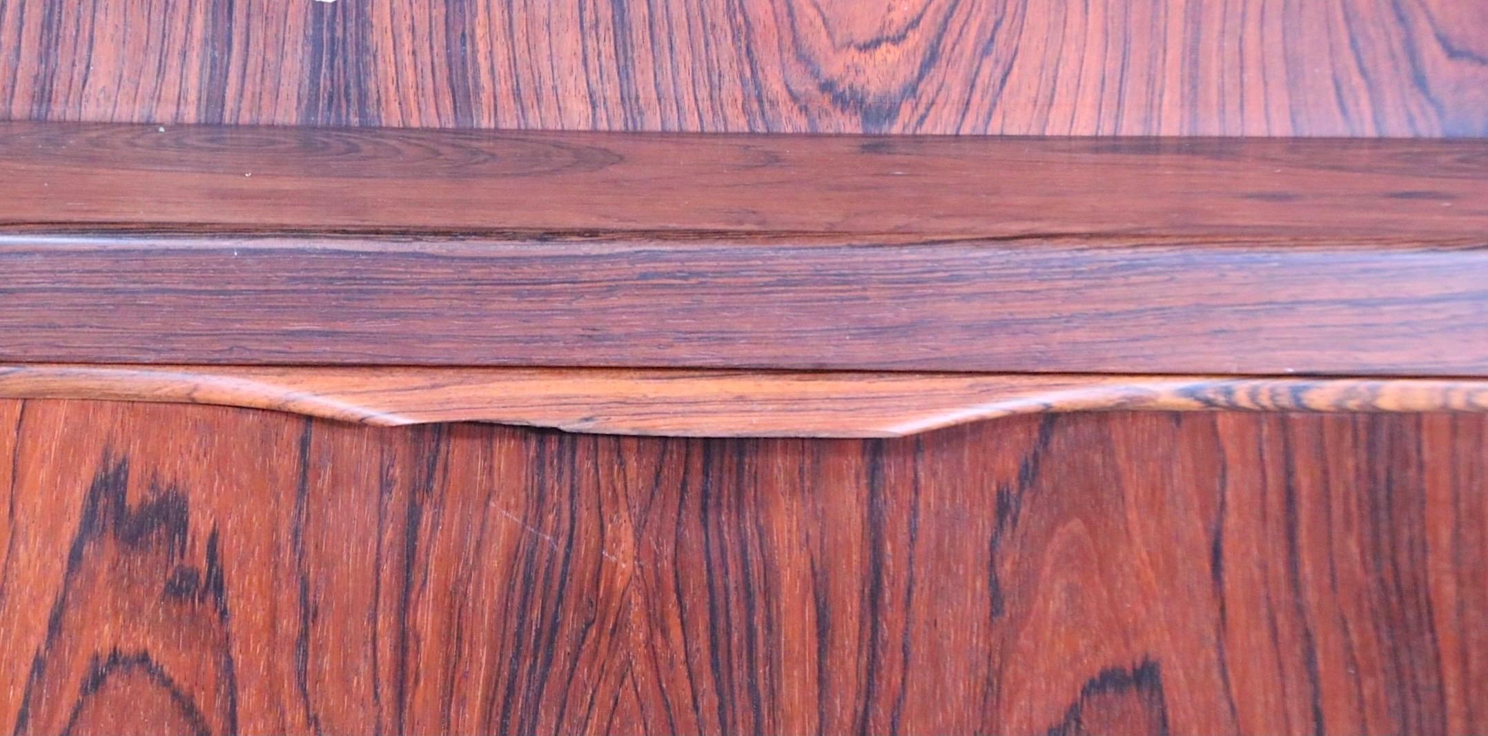 Mid Century Danish Modern Rosewood  Secretary Desk by Erling Torvits For Sale 5