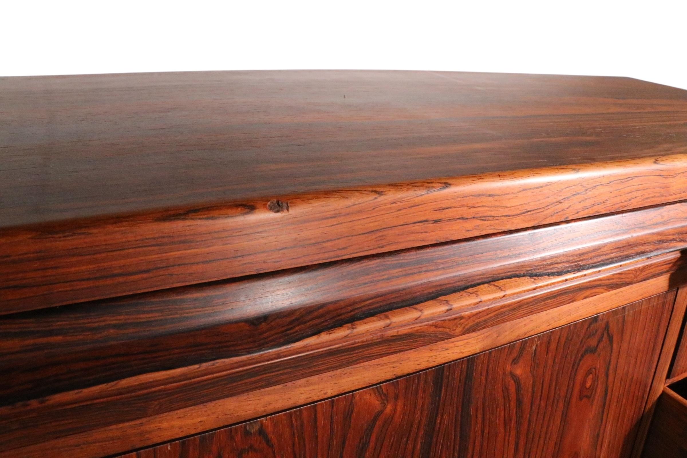 Mid Century Danish Modern Rosewood  Secretary Desk by Erling Torvits For Sale 9