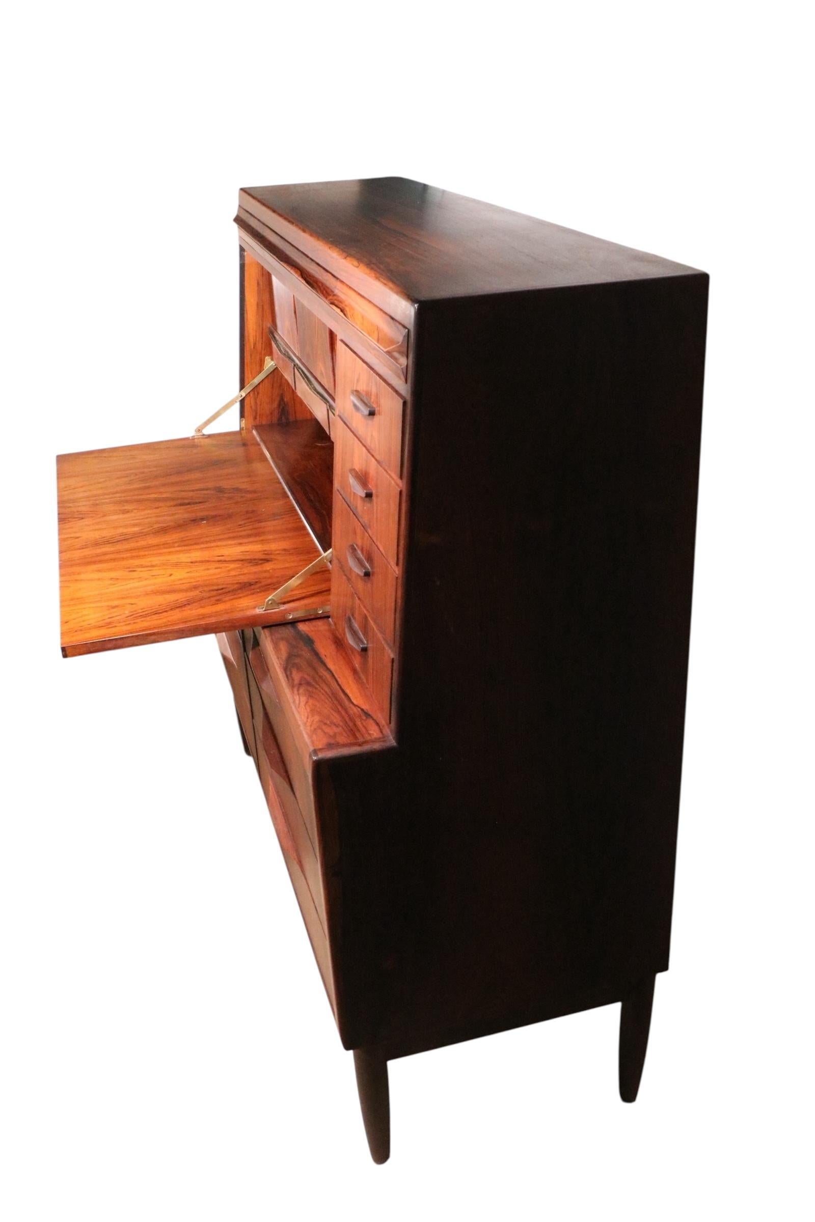 Scandinavian Modern Mid Century Danish Modern Rosewood  Secretary Desk by Erling Torvits For Sale