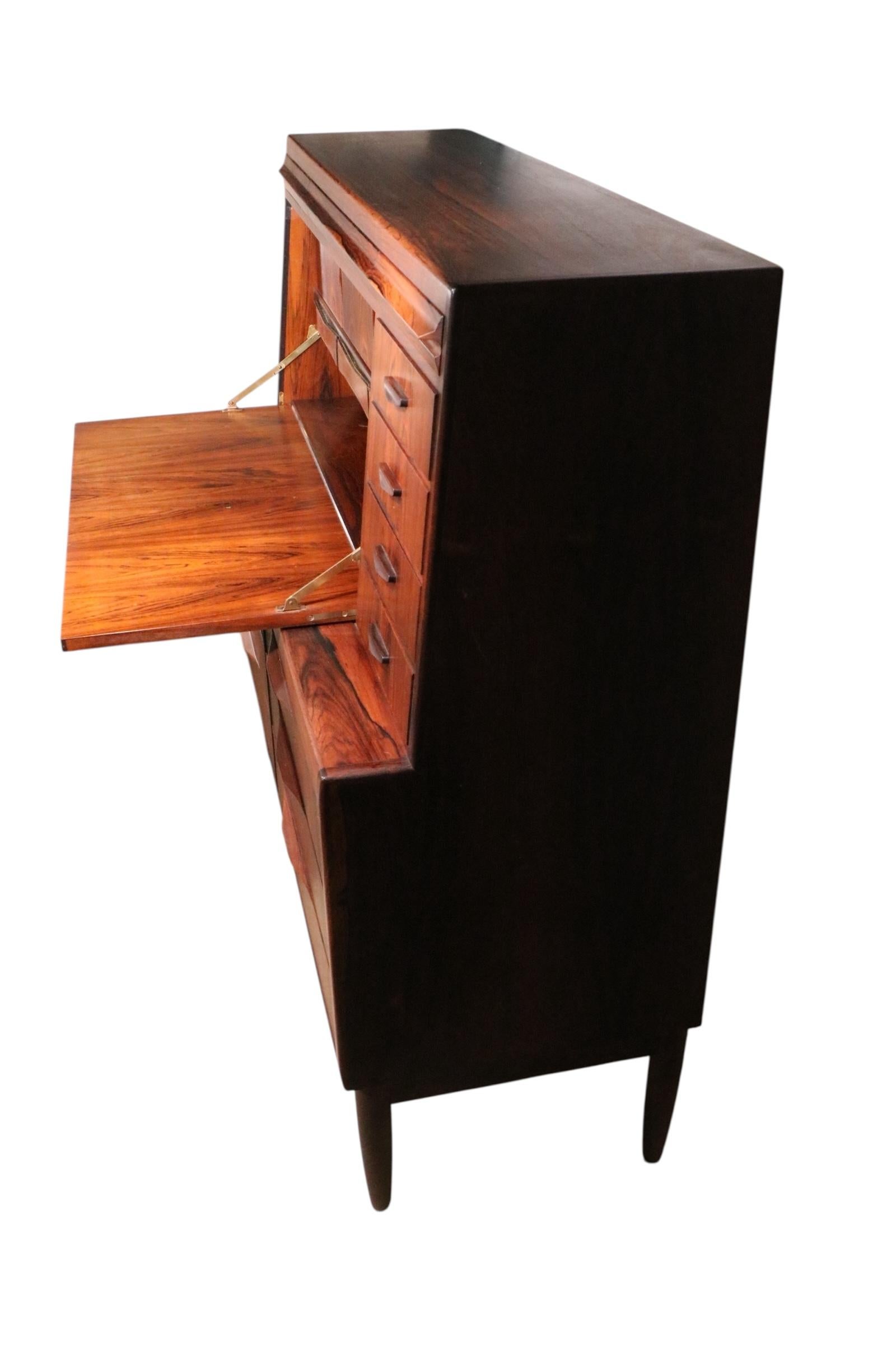 Mid Century Danish Modern Rosewood  Secretary Desk by Erling Torvits In Good Condition For Sale In New York, NY