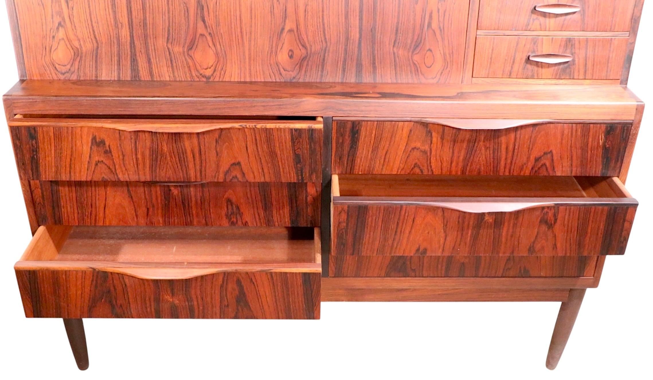 Mid Century Danish Modern Rosewood  Secretary Desk by Erling Torvits For Sale 3