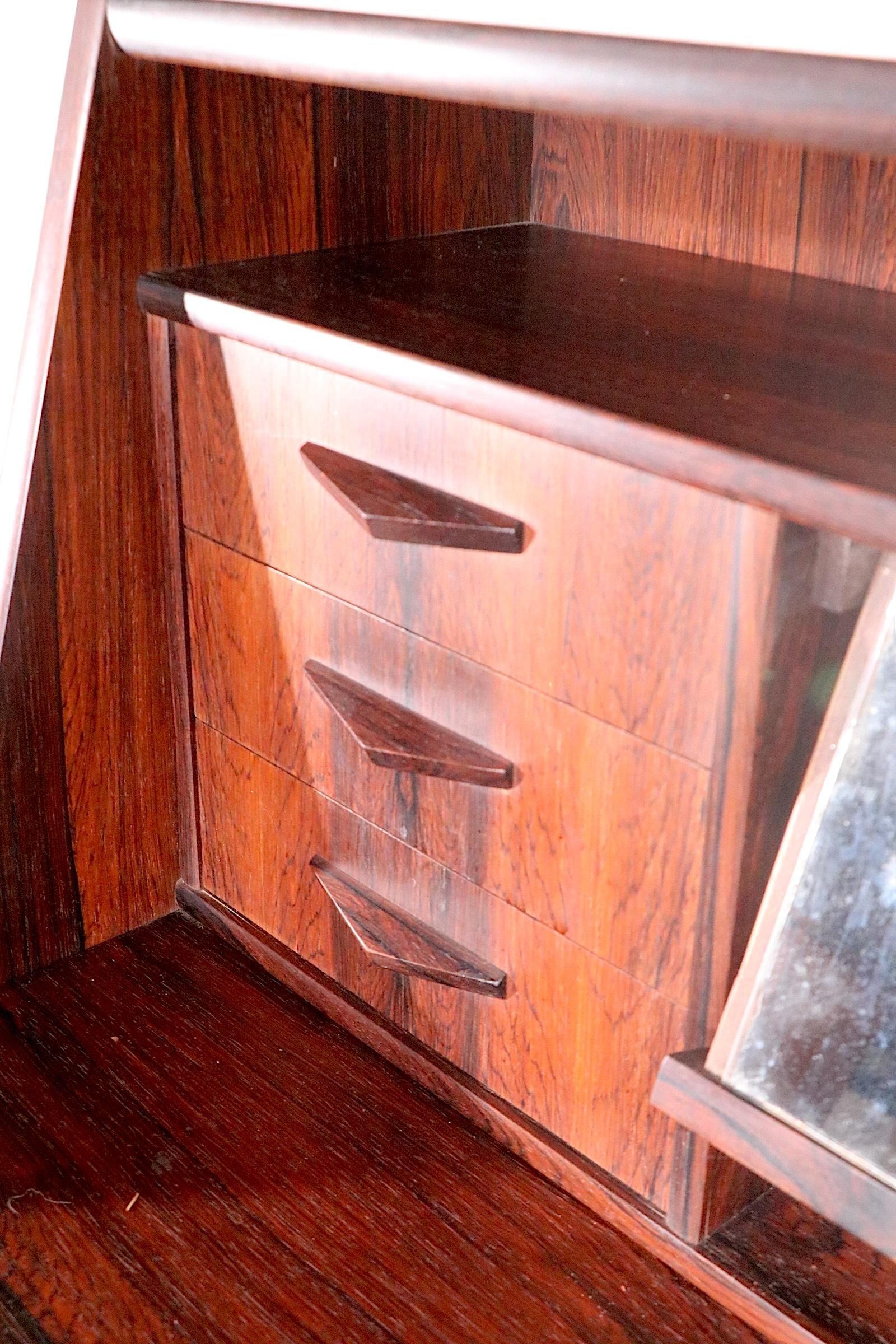 Mid Century Danish Modern Rosewood Secretary Desk by Toften c. 1950's For Sale 8