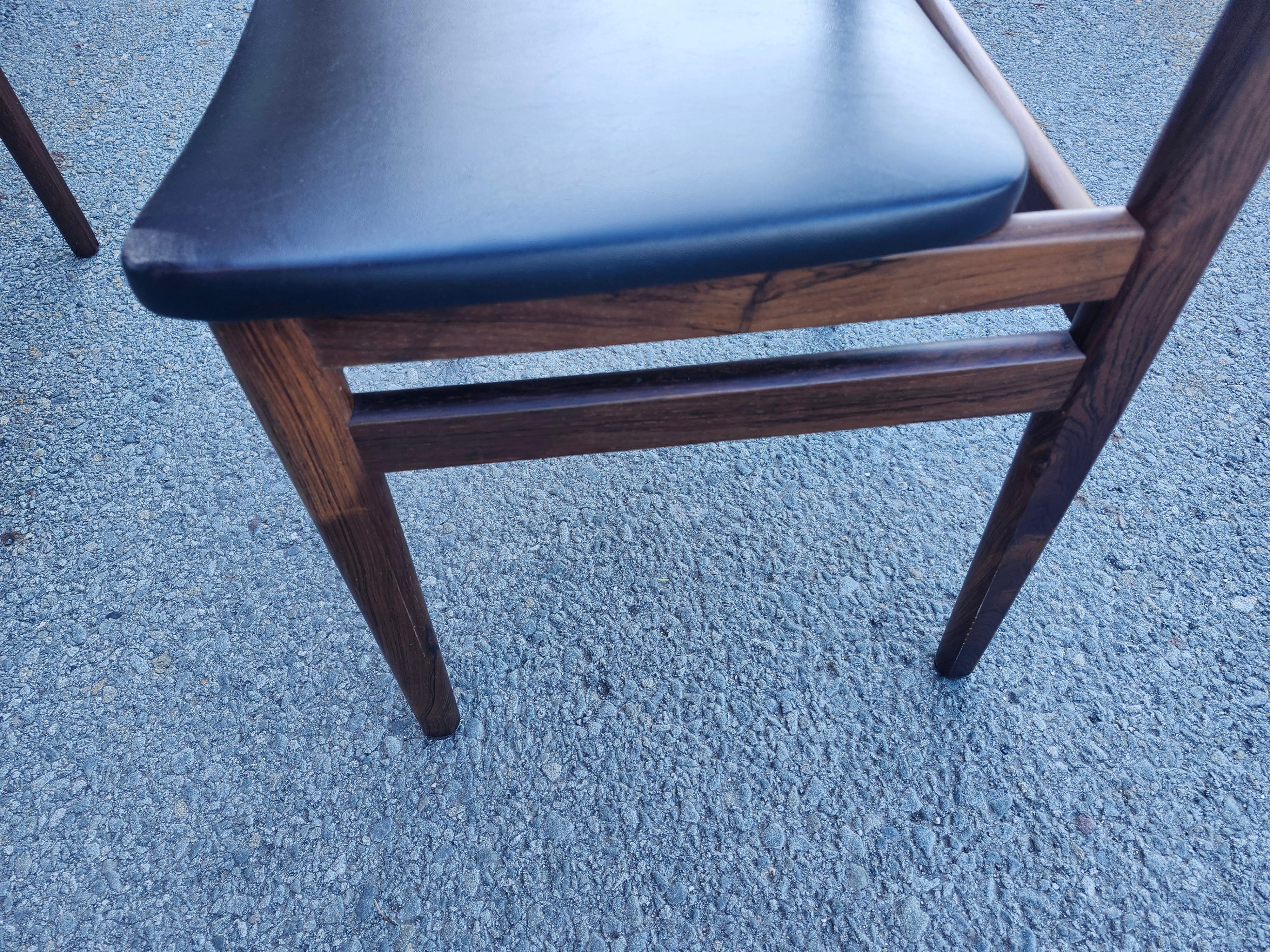 Mid Century Danish Modern Rosewood Set of 8 Dining Chairs by BS Mobelfabrik 1968 For Sale 6