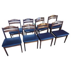 Set di 8 sedie da pranzo in legno di palissandro della BS Mobelfabrik 1968, metà del secolo scorso