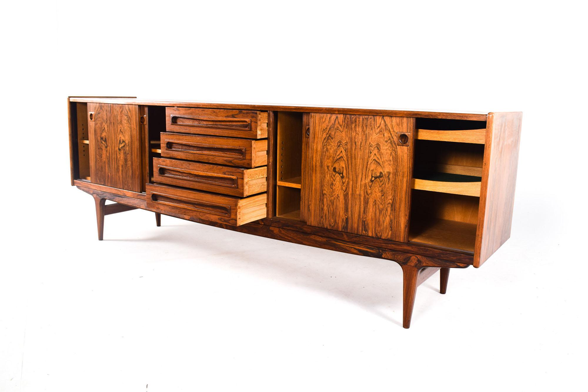 Oak Midcentury Danish Modern Rosewood Sideboard, 1960s For Sale