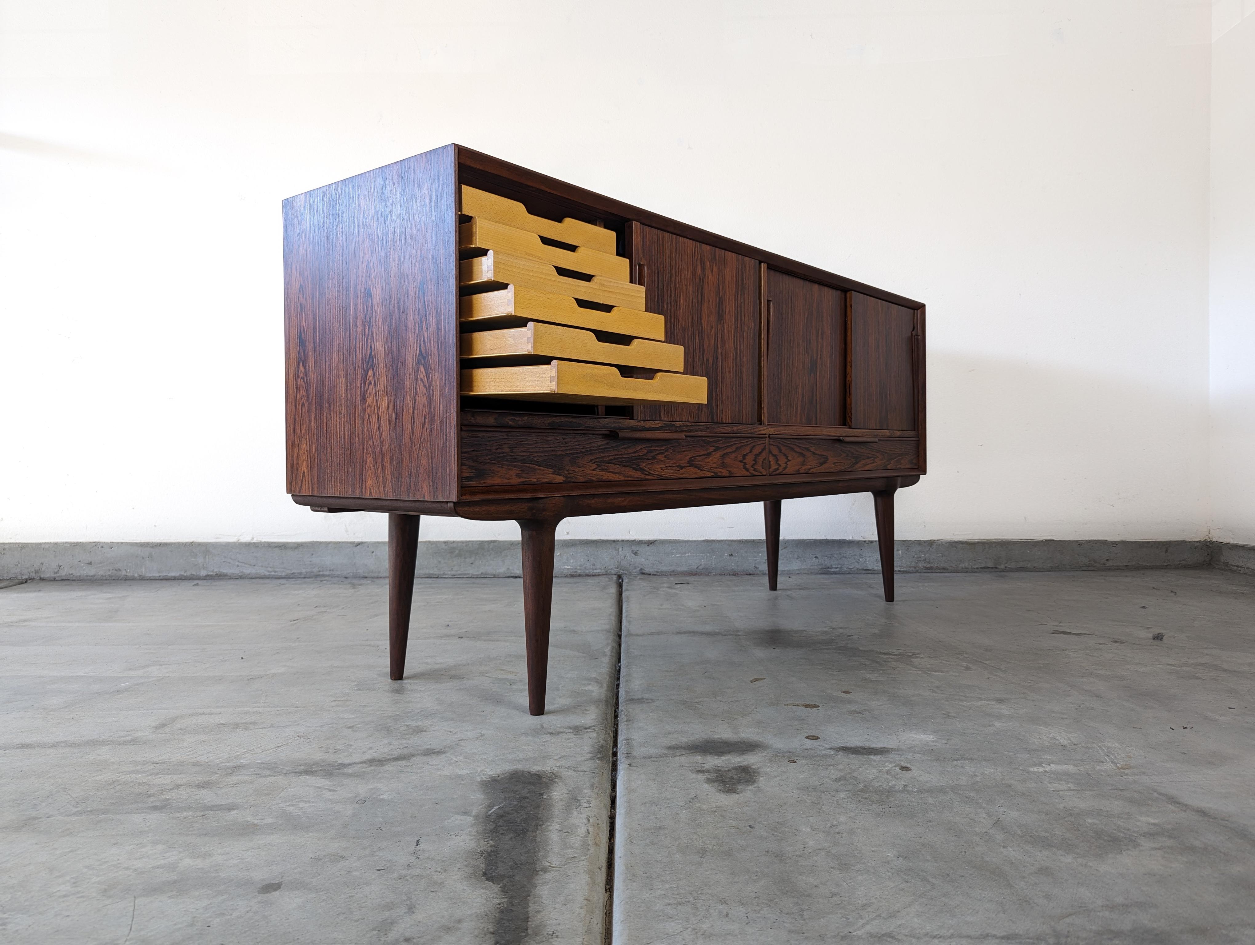 Mid Century Danish Modern Rosewood Sideboard/Credenza by Gunni Omann, c1960s 2