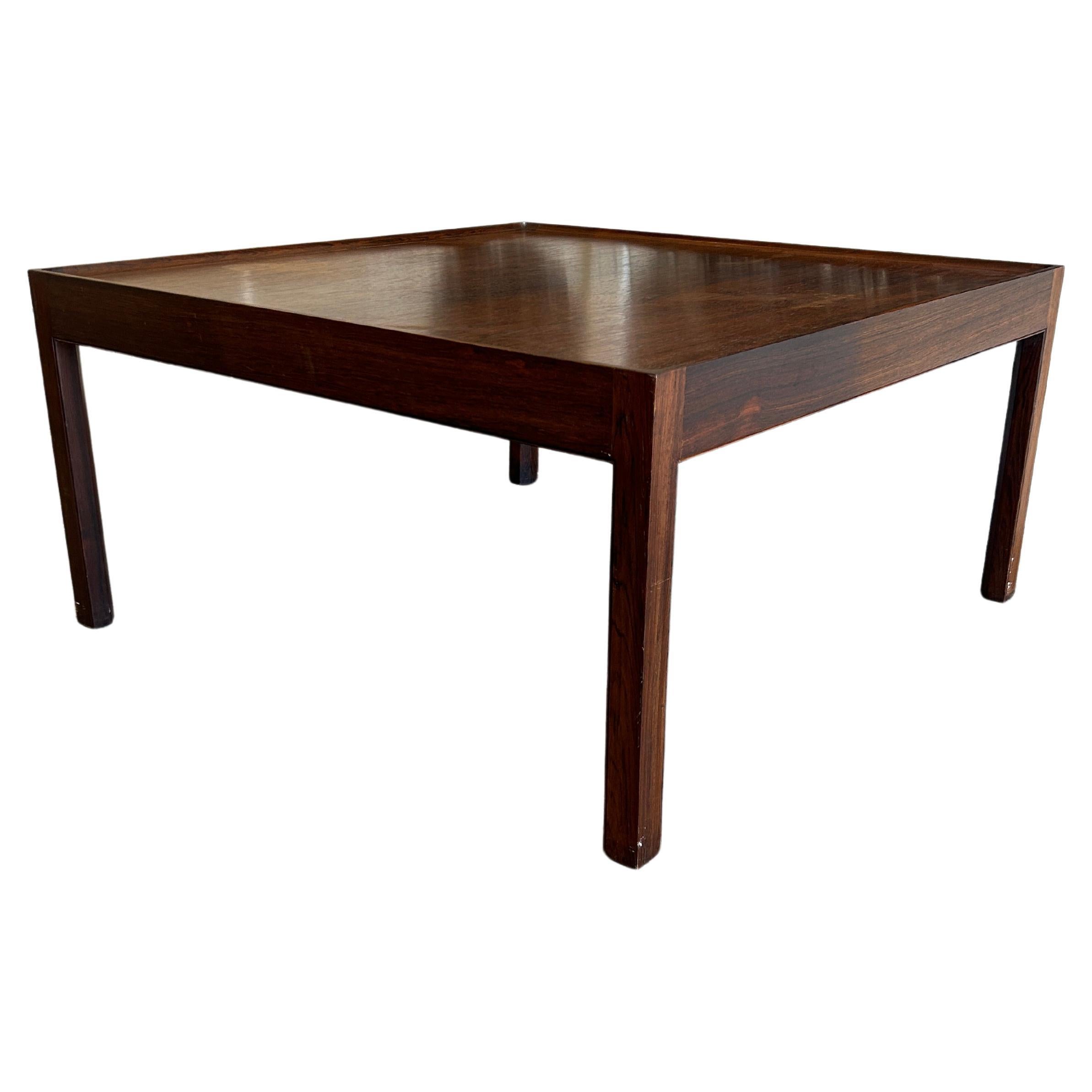 Mid century Danish modern Rosewood square coffee table Erik Christian Sørensen For Sale