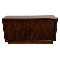 Mid-Century Danish Modern Rosewood Tambour Door Credenza