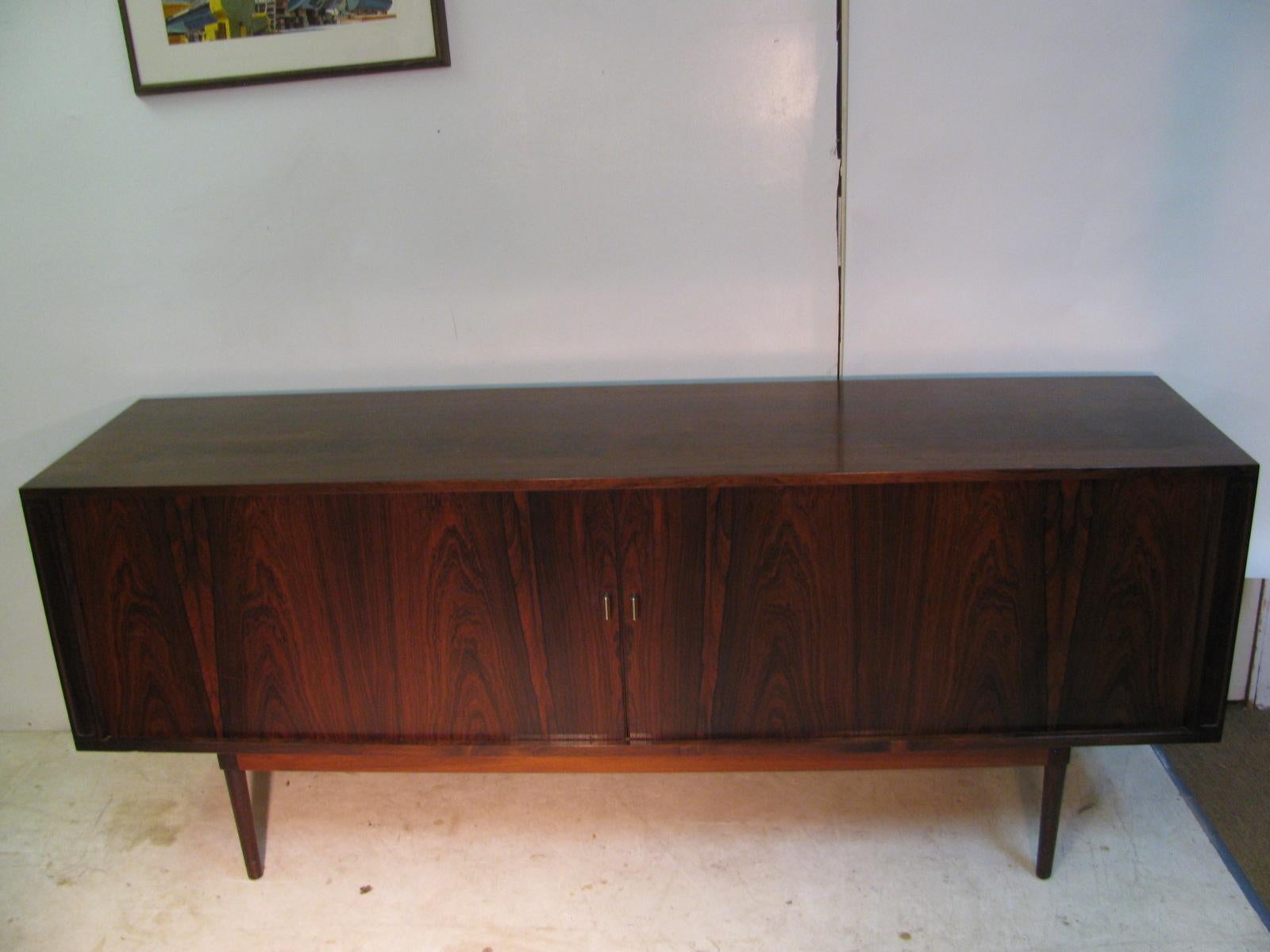 Midcentury Danish Modern Rosewood Tambour Doors Credenza Peter Lovig Nielsen 8