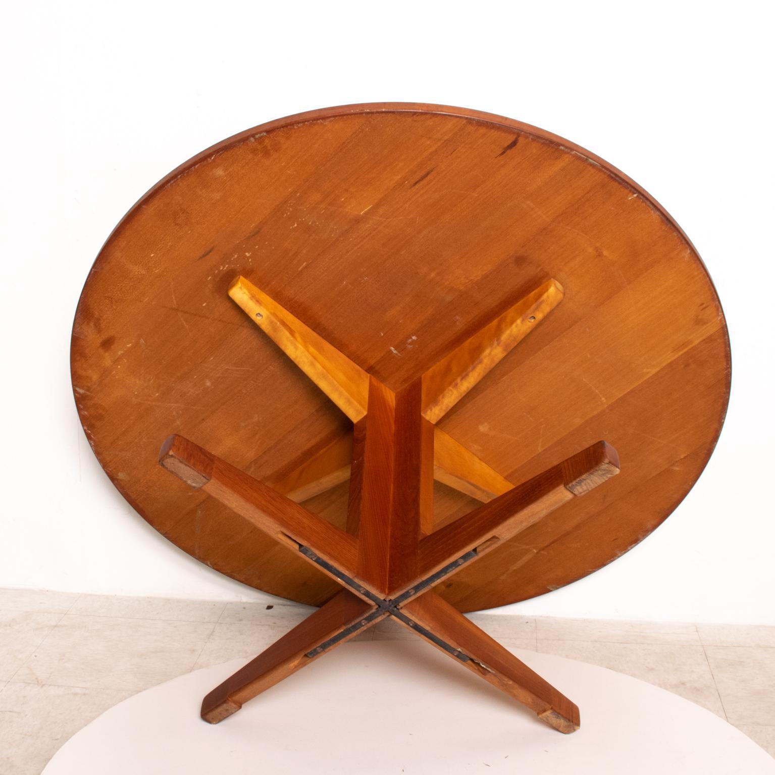 Mid-20th Century Midcentury Danish Modern Round Coffee Table Solid Teak Wood, Rare