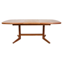 Midcentury Danish Modern Rounded Teak Extension Dining Table Denmark by Drylund