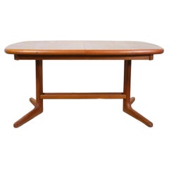 Retro Midcentury Danish Modern Rounded Teak Extension Dining Table Denmark by Drylund