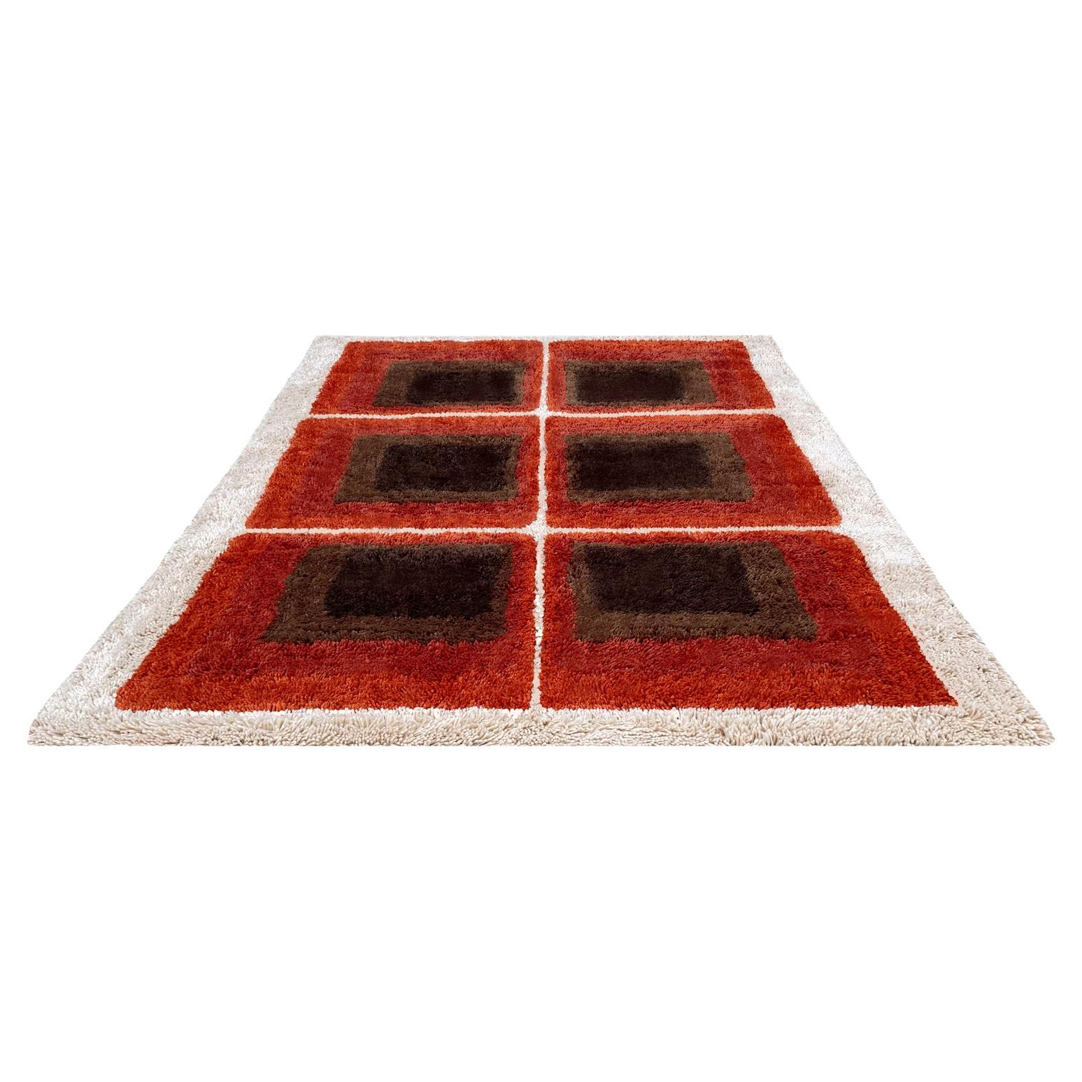 Dänischer moderner Rya-Teppich im Rya-Stil aus der Mitte des Jahrhunderts nach Verner Panton