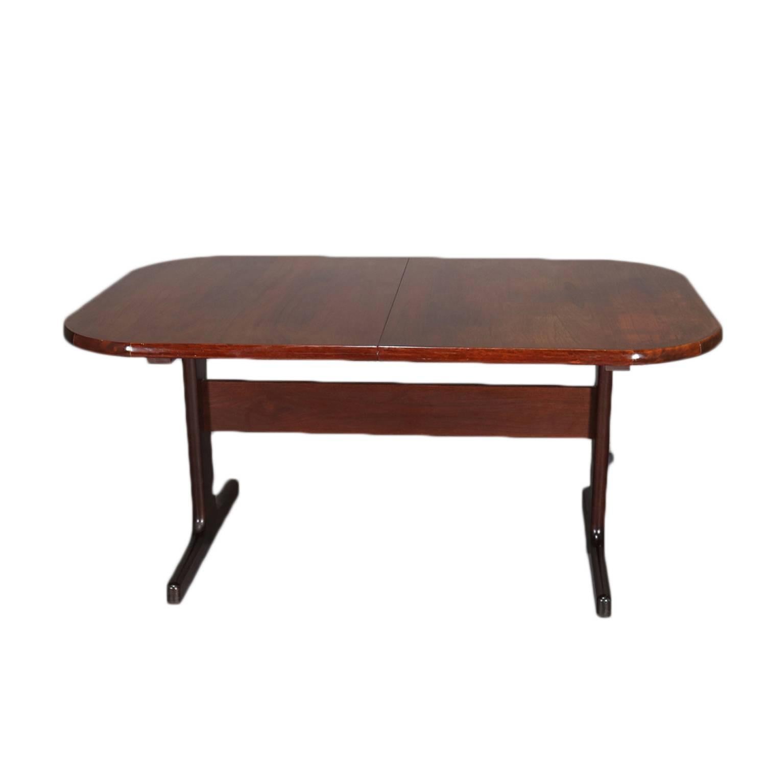 Carved Midcentury Danish Modern Sculpted Rosewood Dining Table & Six Chairs, circa 1960