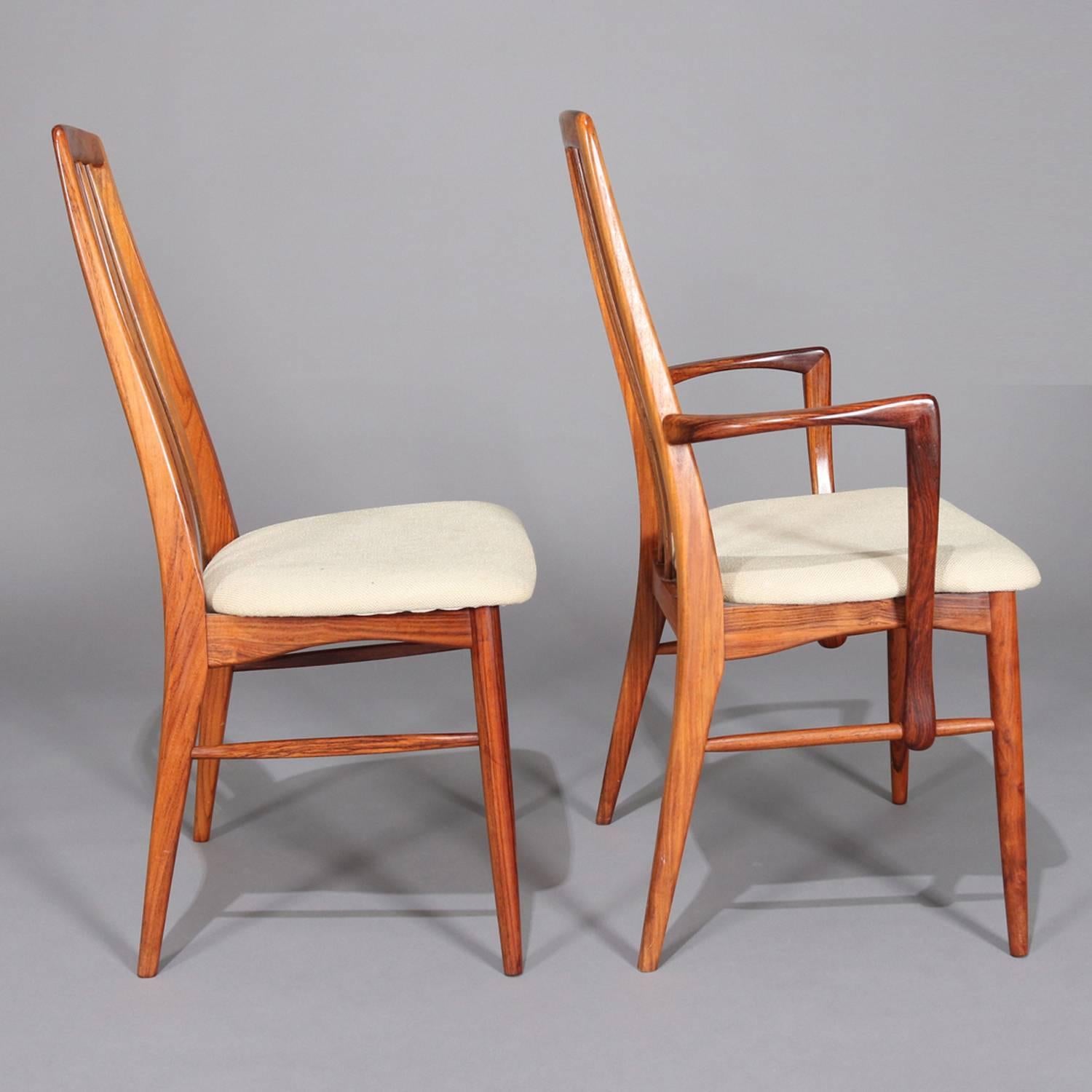 20th Century Midcentury Danish Modern Sculpted Rosewood Dining Table & Six Chairs, circa 1960