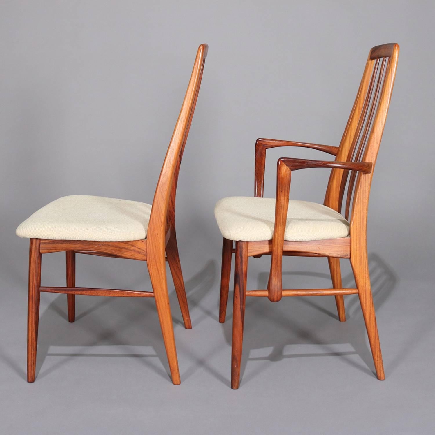 Midcentury Danish Modern Sculpted Rosewood Dining Table & Six Chairs, circa 1960 2