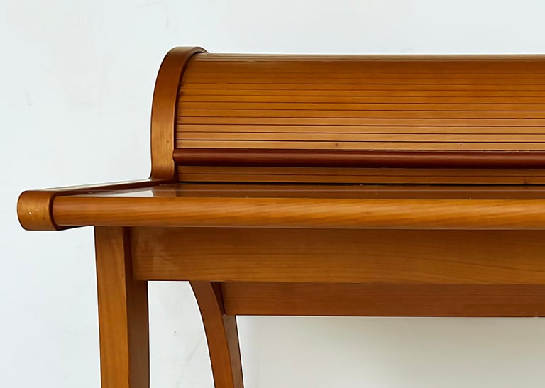 MidCentury Danish Modern Sculptural Teak RollTop Desk at 1stDibs