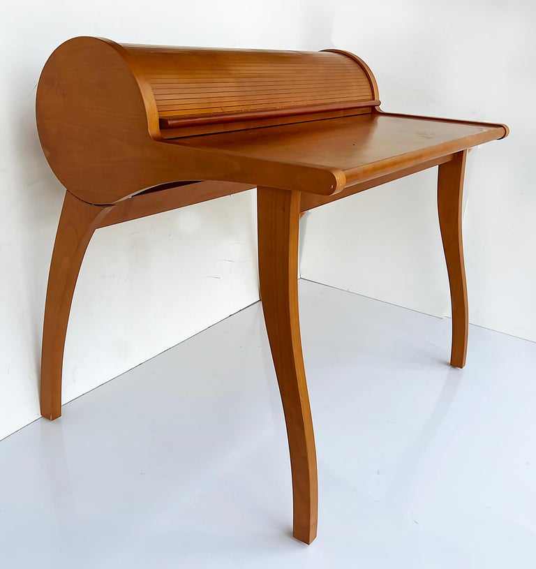 MidCentury Danish Modern Sculptural Teak RollTop Desk at 1stDibs