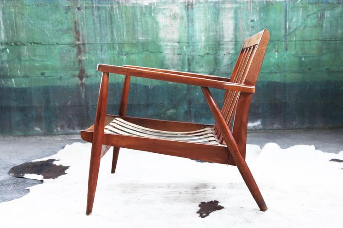 Mid-Century Modern Mid-Century Danish Modern Sculptural Vintage Lounge Armchair Chair Teak, 1960s For Sale
