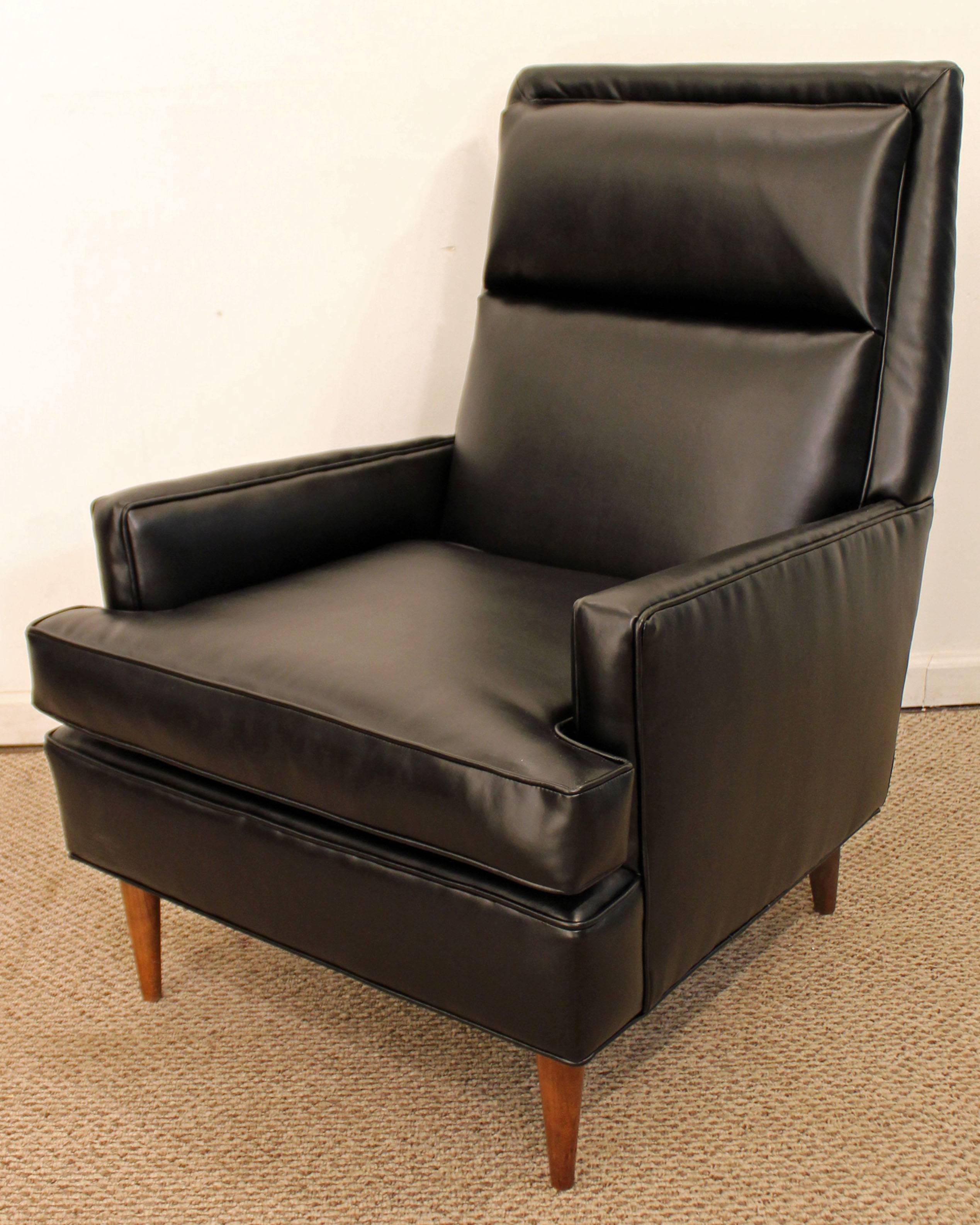 Mid-Century Modern Midcentury Danish Modern Selig Leather Pencil-Leg Lounge Chair