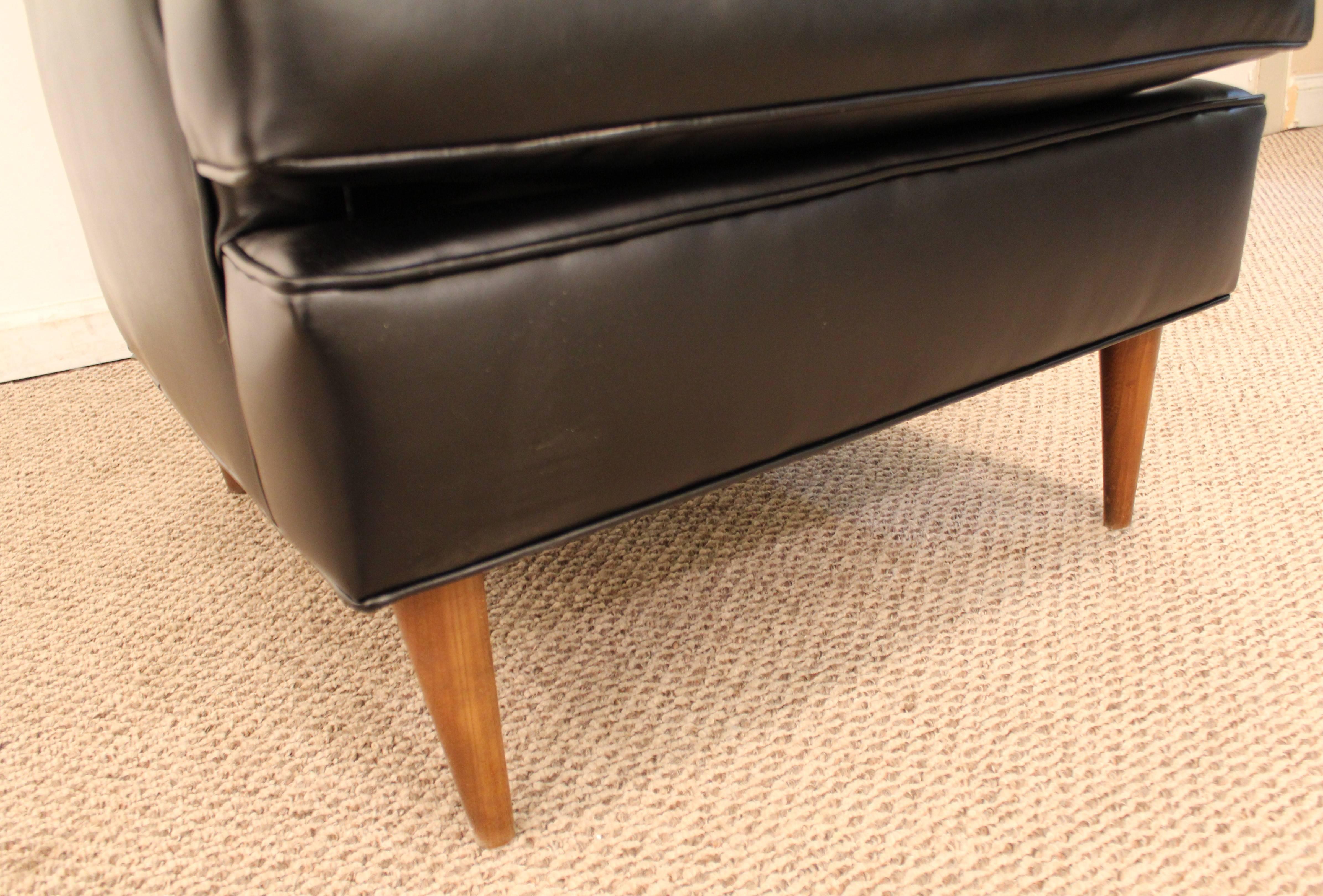 Midcentury Danish Modern Selig Leather Pencil-Leg Lounge Chair 1