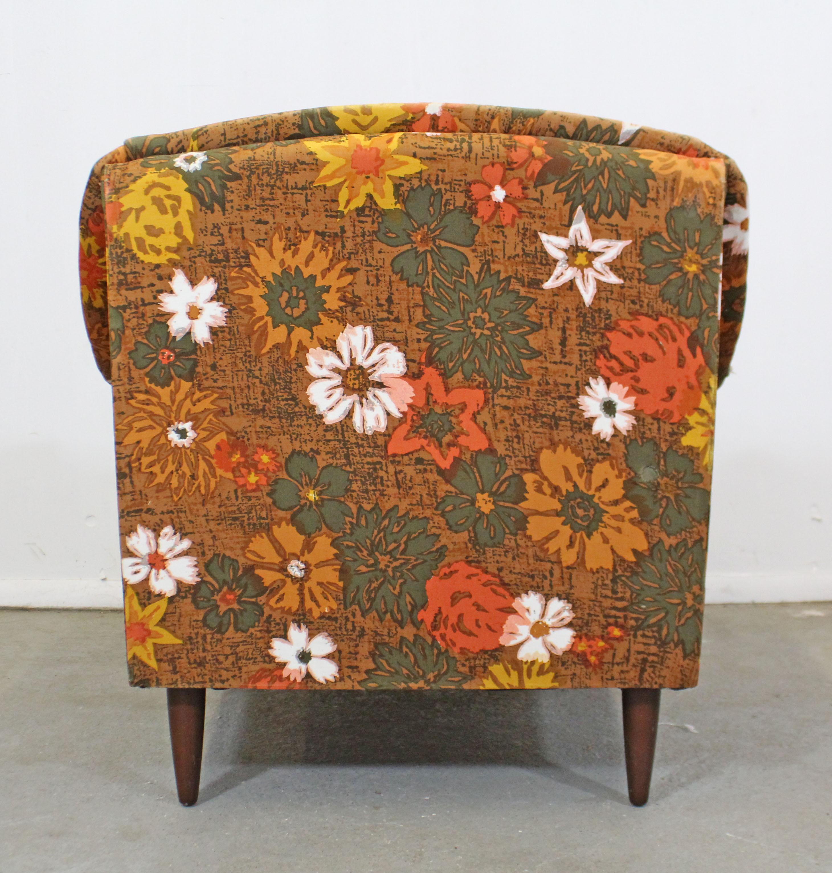 Mid-Century Modern Midcentury Danish Modern Selig of Monroe Floral Lounge Chair