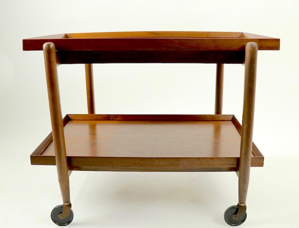 Scandinavian Modern Mid Century  Danish Modern Serving Cart by Poul Hundevad