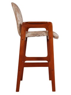 Midcentury Danish Modern Set of 3 Teak Bar or Counter Stools by Benny Linden