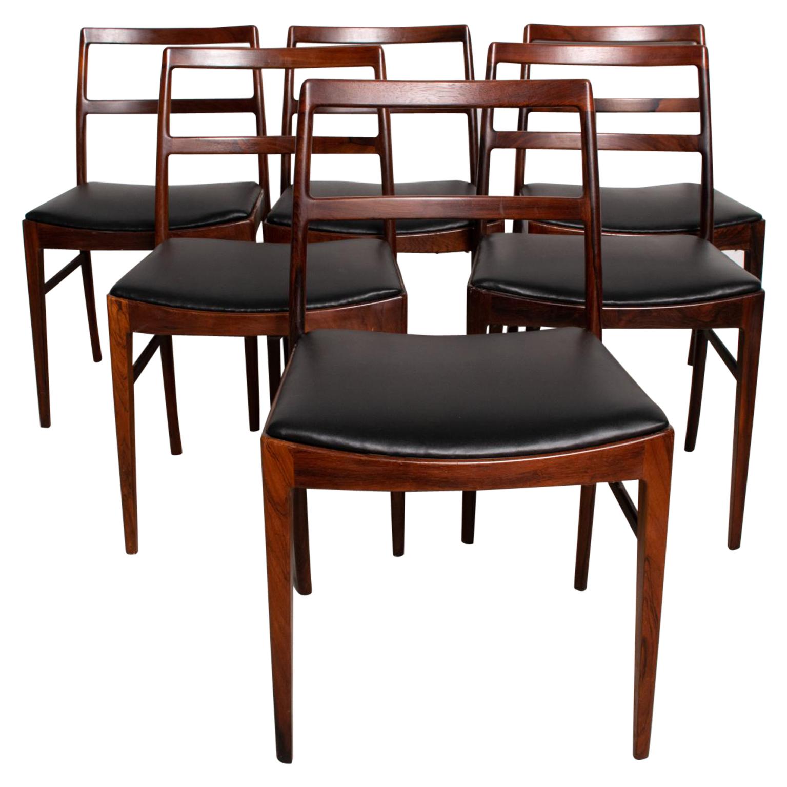 Midcentury Danish Modern Set of 6 Dining Chairs by Arne Vodder for Sibast 430