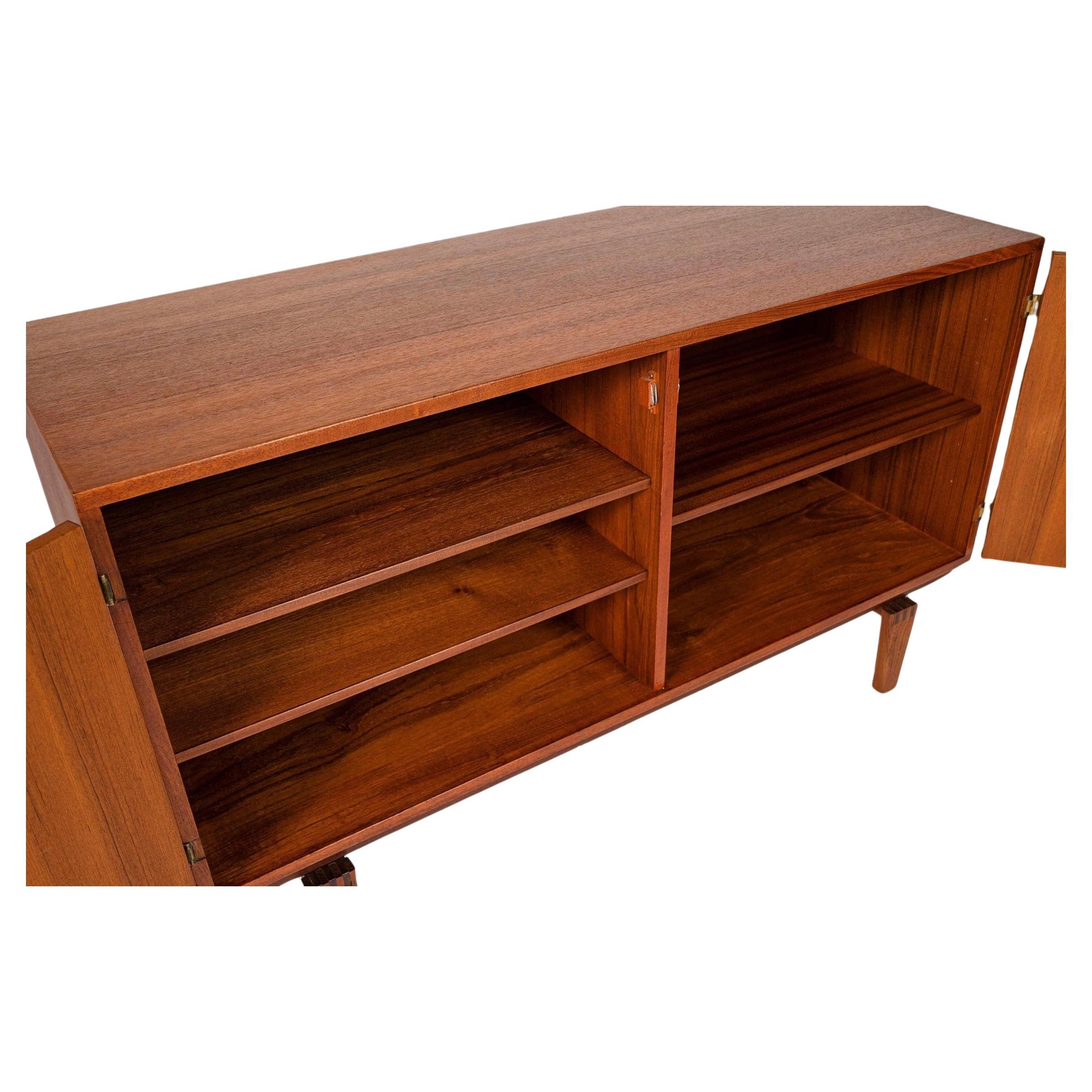 Danish Mid century danish modern sideboard credenza with bookcase shelf unit by Lovig For Sale