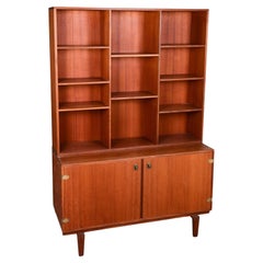 Mid century danish modern sideboard credenza with bookcase shelf unit by Lovig