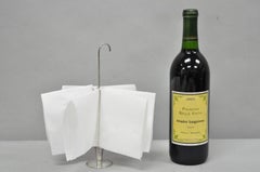 Mid Century Danish Modern Silver Plated Umbrella Cocktail Napkin Holder - Pair