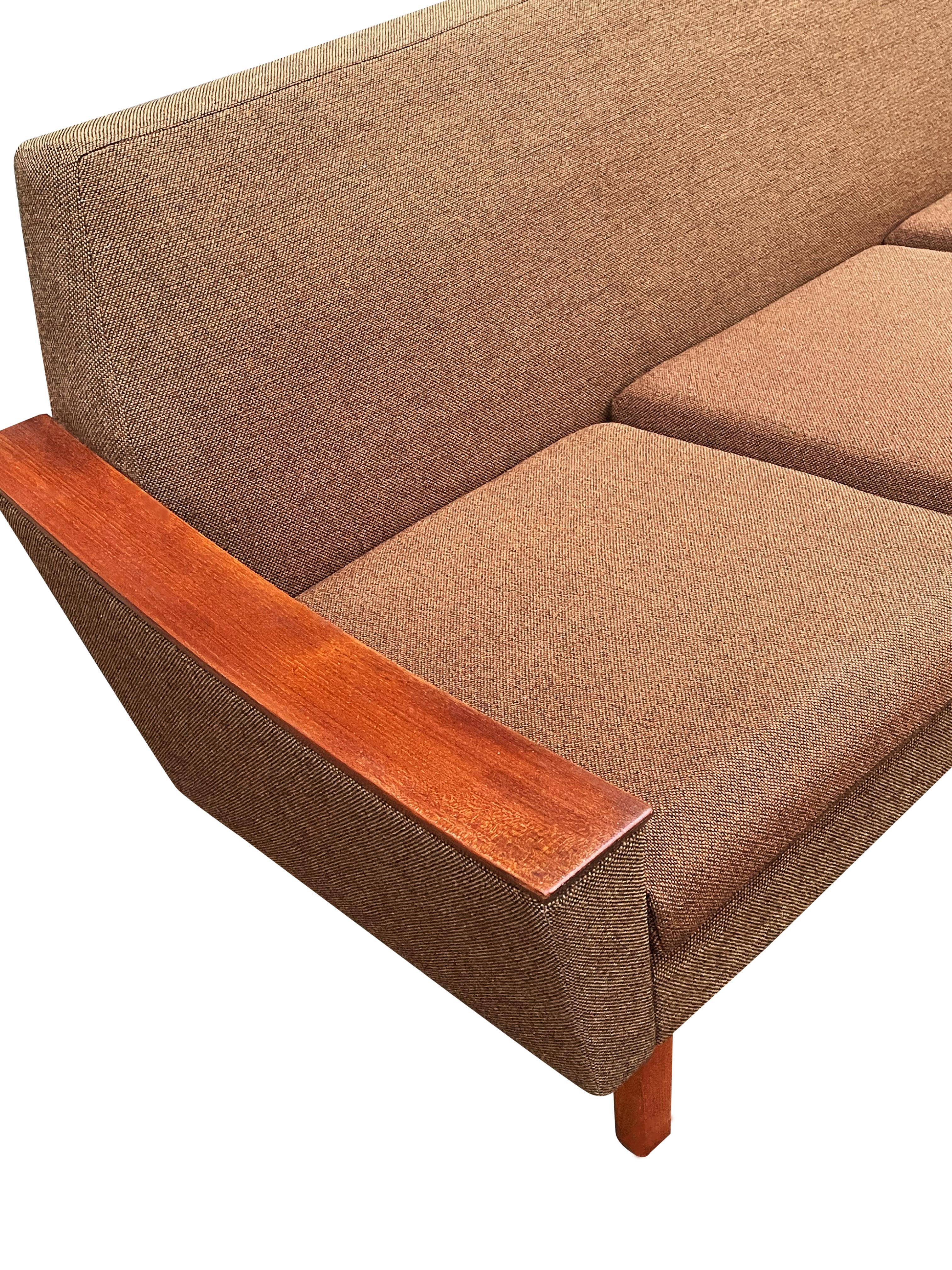 Norwegian Midcentury Danish Modern Sofa in Teak by Oscar Langlo for Pi Langlos Fabrikker