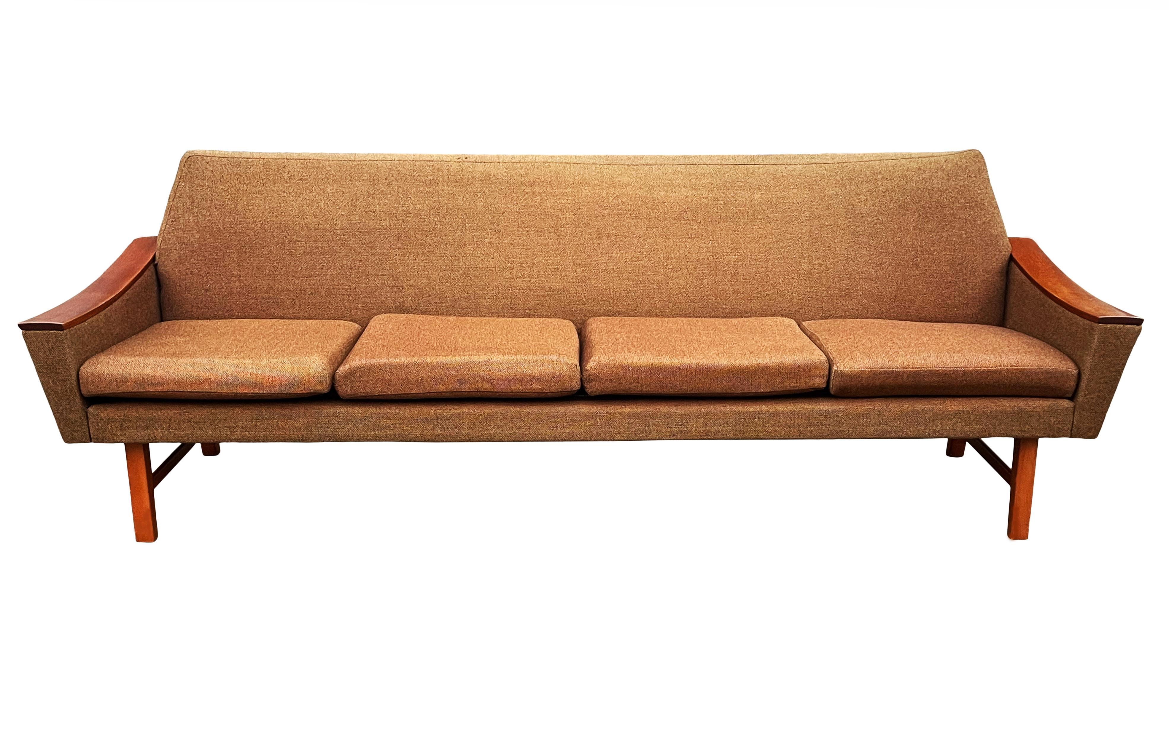 Mid-20th Century Midcentury Danish Modern Sofa in Teak by Oscar Langlo for Pi Langlos Fabrikker
