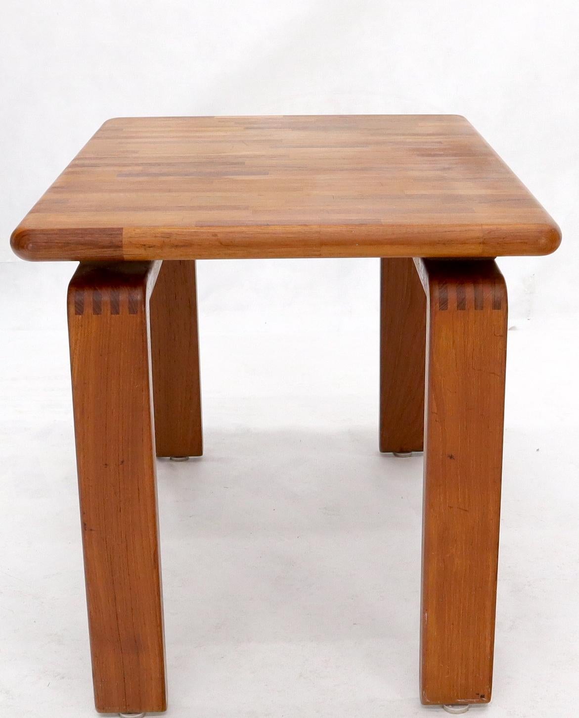 20th Century Midcentury Danish Modern Solid Teak Side End Table Stand For Sale