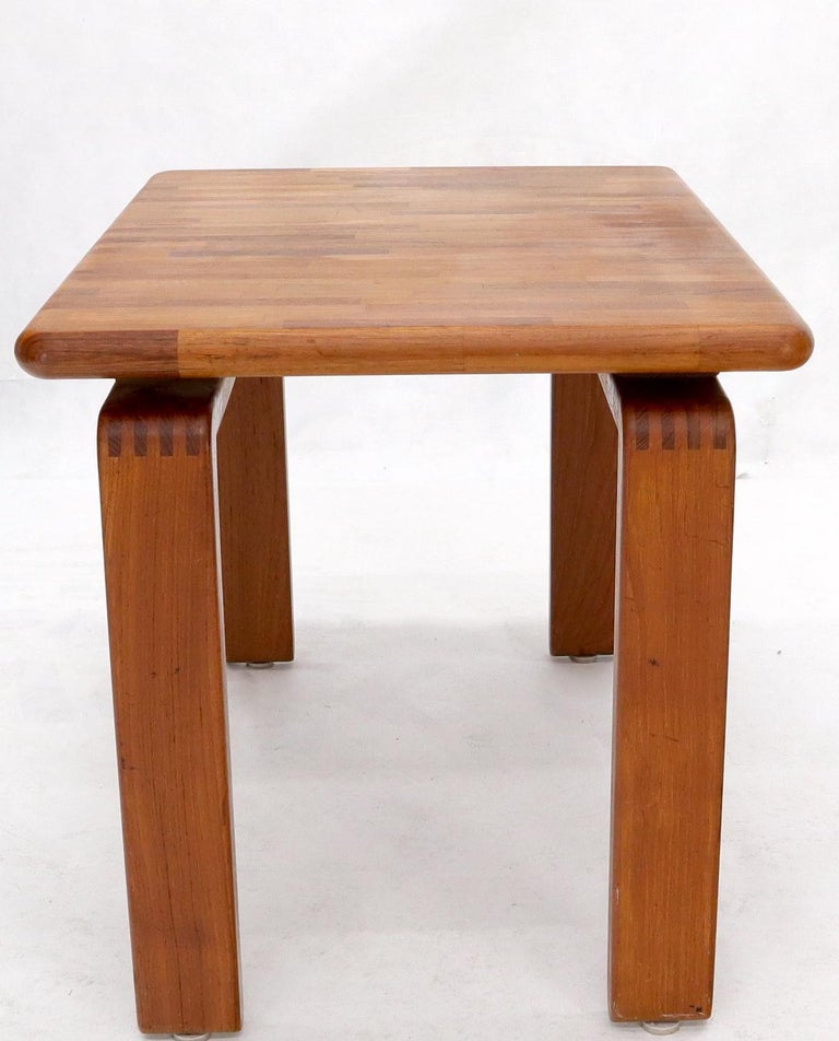 20th Century Midcentury Danish Modern Solid Teak Side End Table Stand For Sale