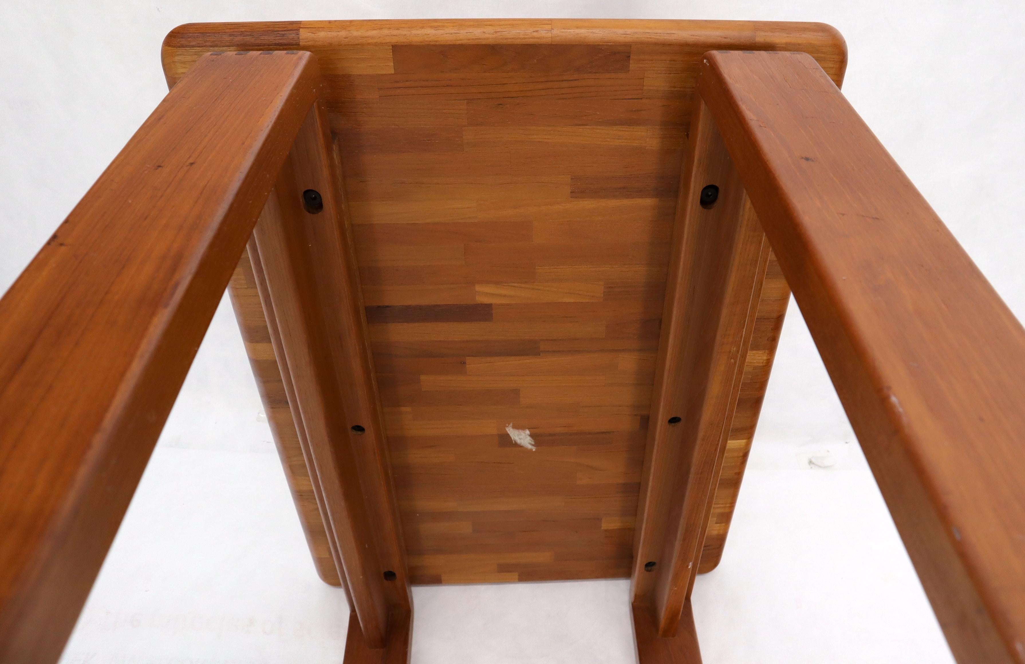 Midcentury Danish Modern Solid Teak Side End Table Stand For Sale 2
